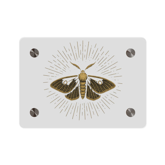 Lumen Gold Moth Acrylic Wall Art Panel — Minimalist Botanical - Inspired Home Décor - Atlas of Imaginary Worlds