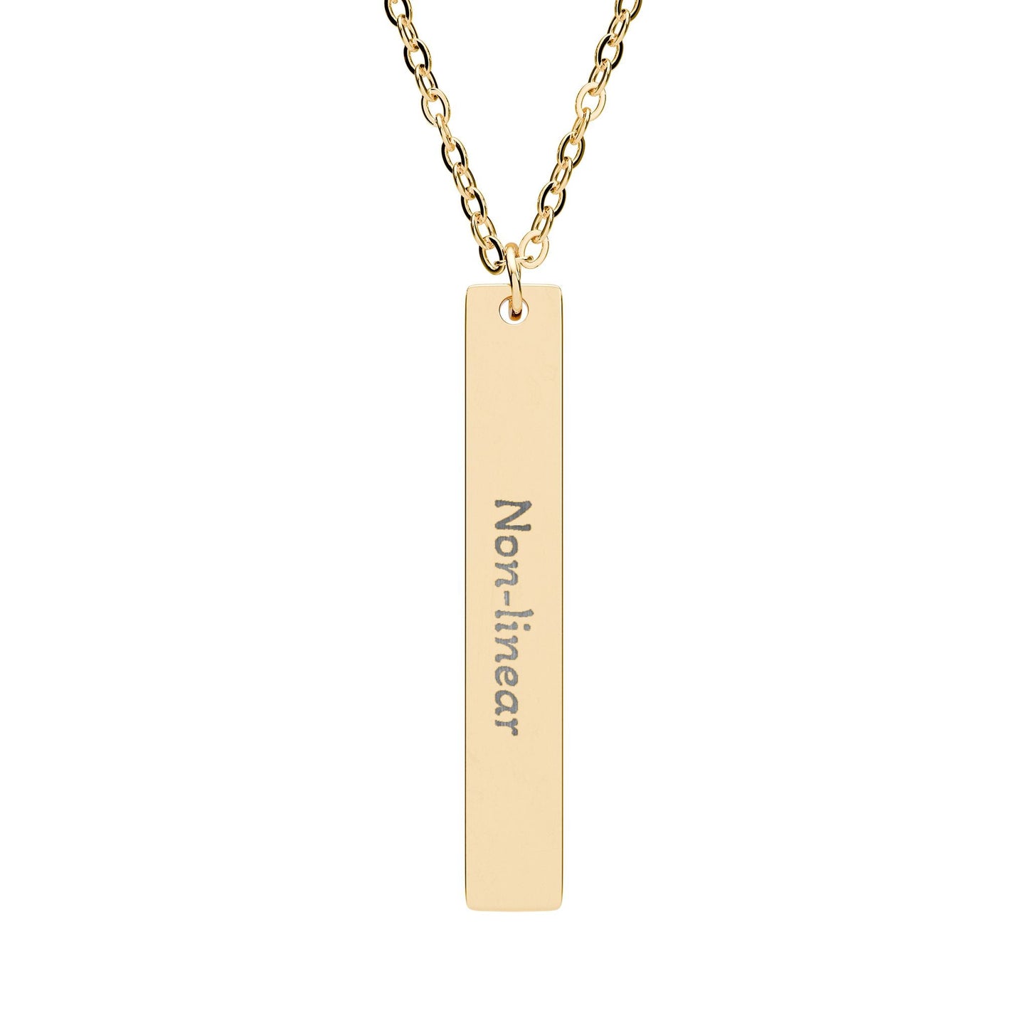 'Non - linear' - Engraved Vertical Bar Necklace - Atlas of Imaginary Worlds