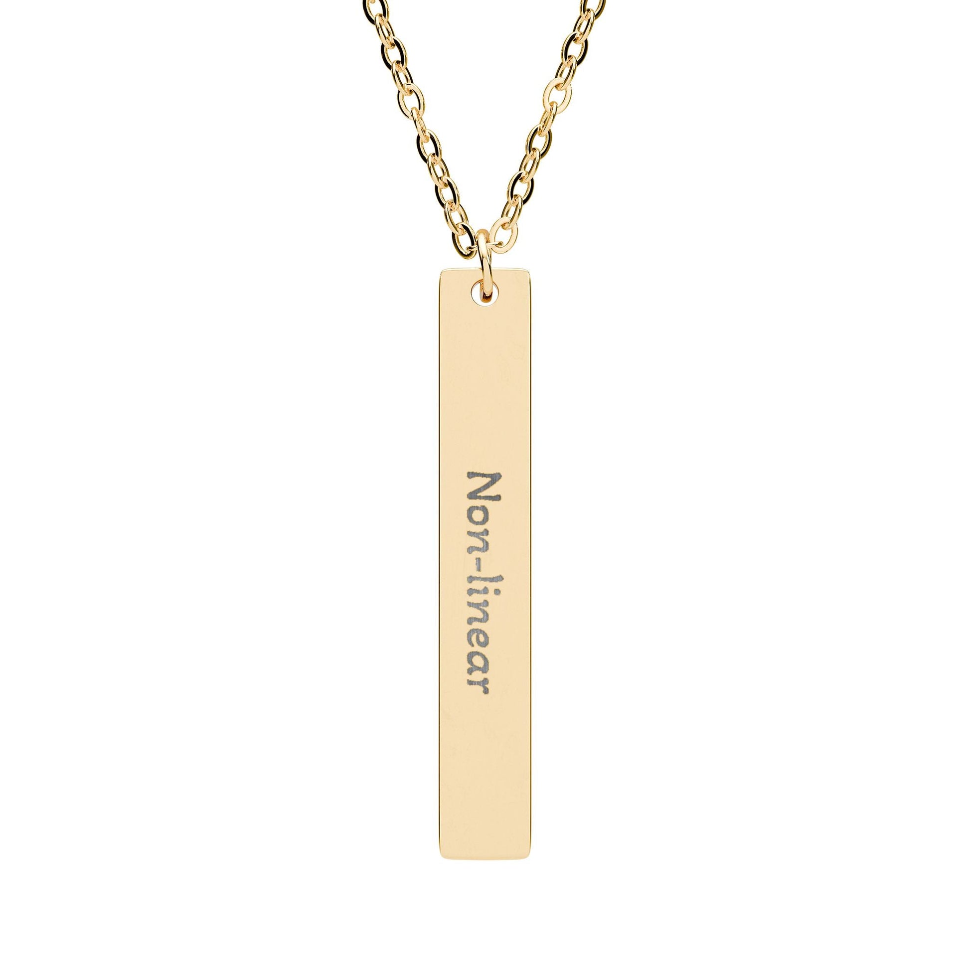 'Non - linear' - Engraved Vertical Bar Necklace - Atlas of Imaginary Worlds