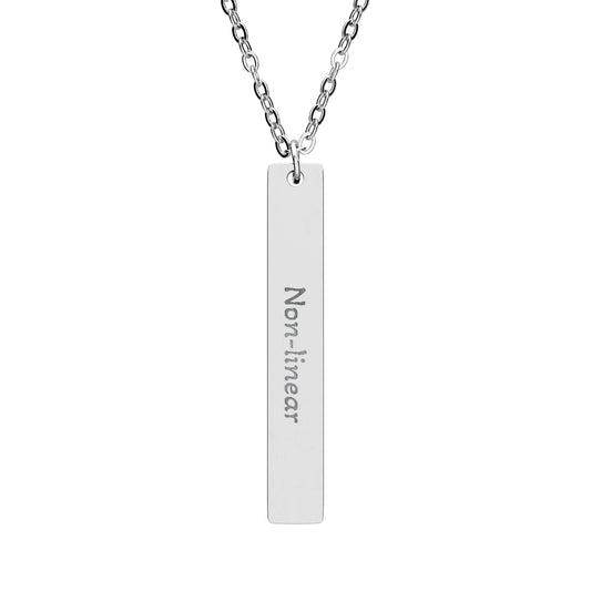 'Non - linear' - Engraved Vertical Bar Necklace - Atlas of Imaginary Worlds