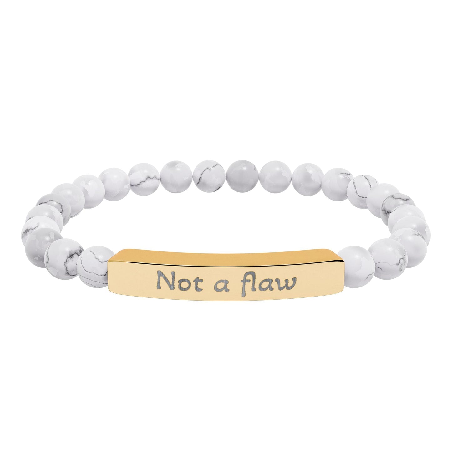 'Not a flaw' - Engraved Natural Stone Bar Bracelet - Atlas of Imaginary Worlds
