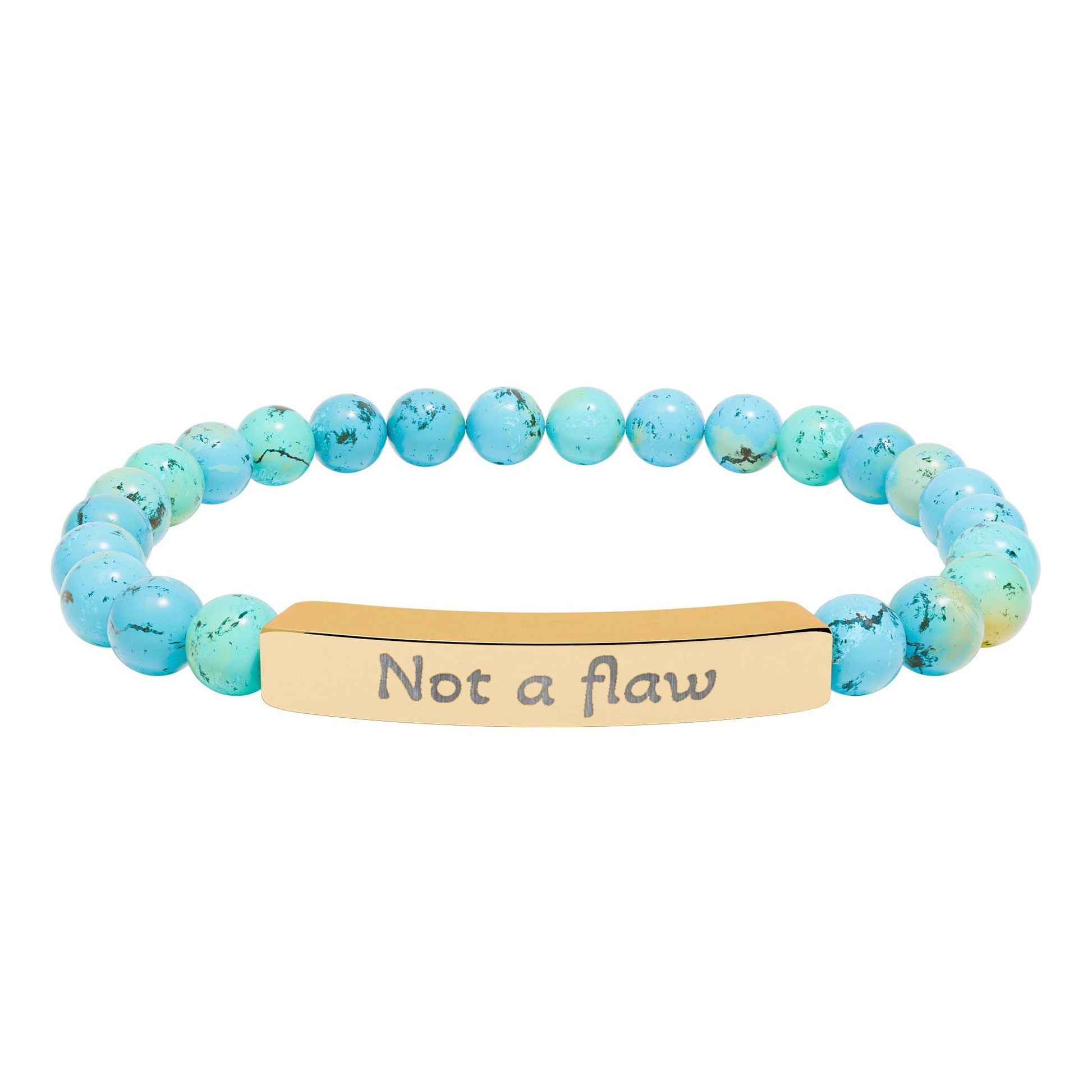 'Not a flaw' - Engraved Natural Stone Bar Bracelet - Atlas of Imaginary Worlds