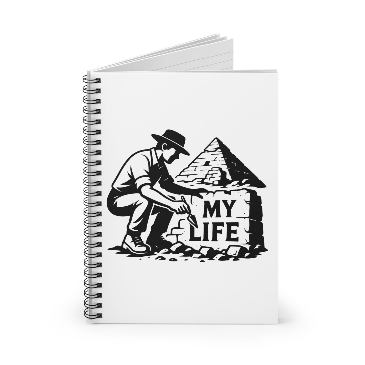 Notebook — 'My Life Is In Ruins' Archaeologist Graphic Spiral Journal - Atlas of Imaginary Worlds