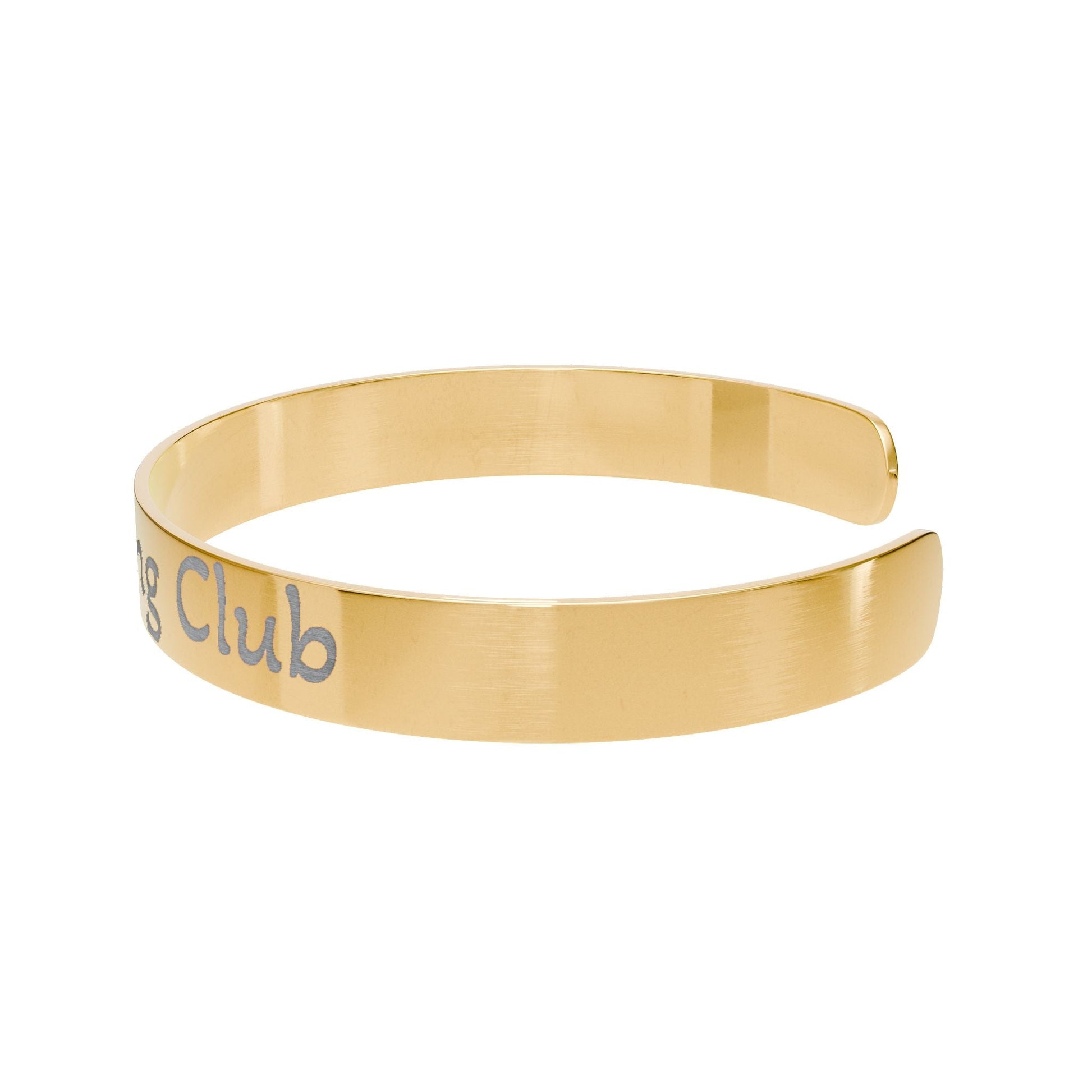 "Overthinking club" - Gold Engraved Cuff Bracelet - Atlas of Imaginary Worlds