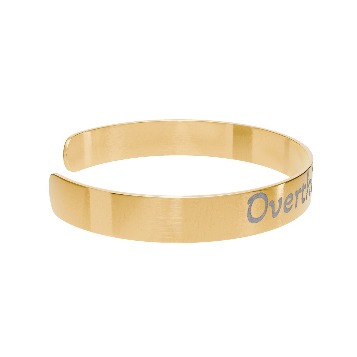 "Overthinking club" - Gold Engraved Cuff Bracelet - Atlas of Imaginary Worlds