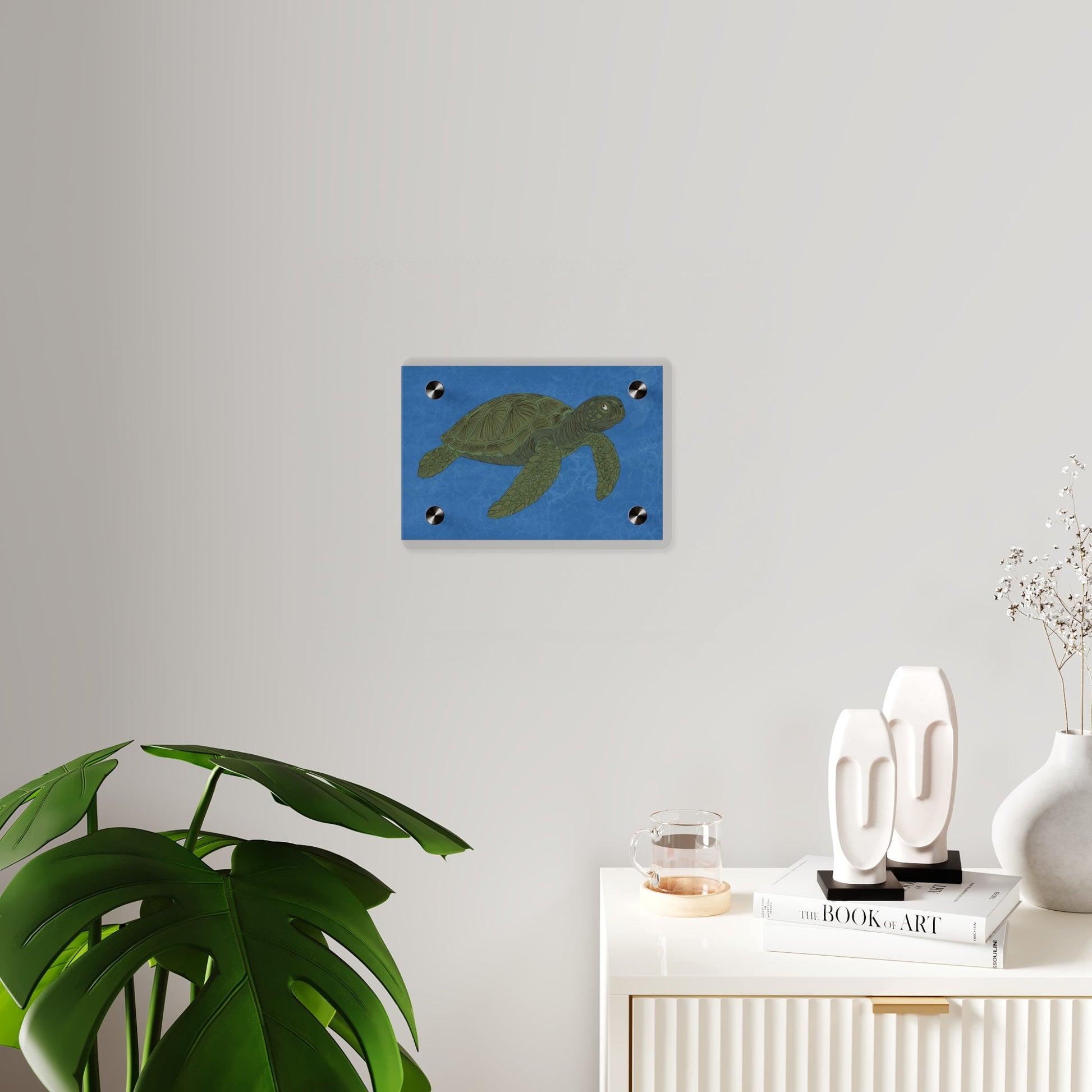 Sea Turtle Acrylic Wall Art Panel – Coastal Ocean Decor - Atlas of Imaginary Worlds