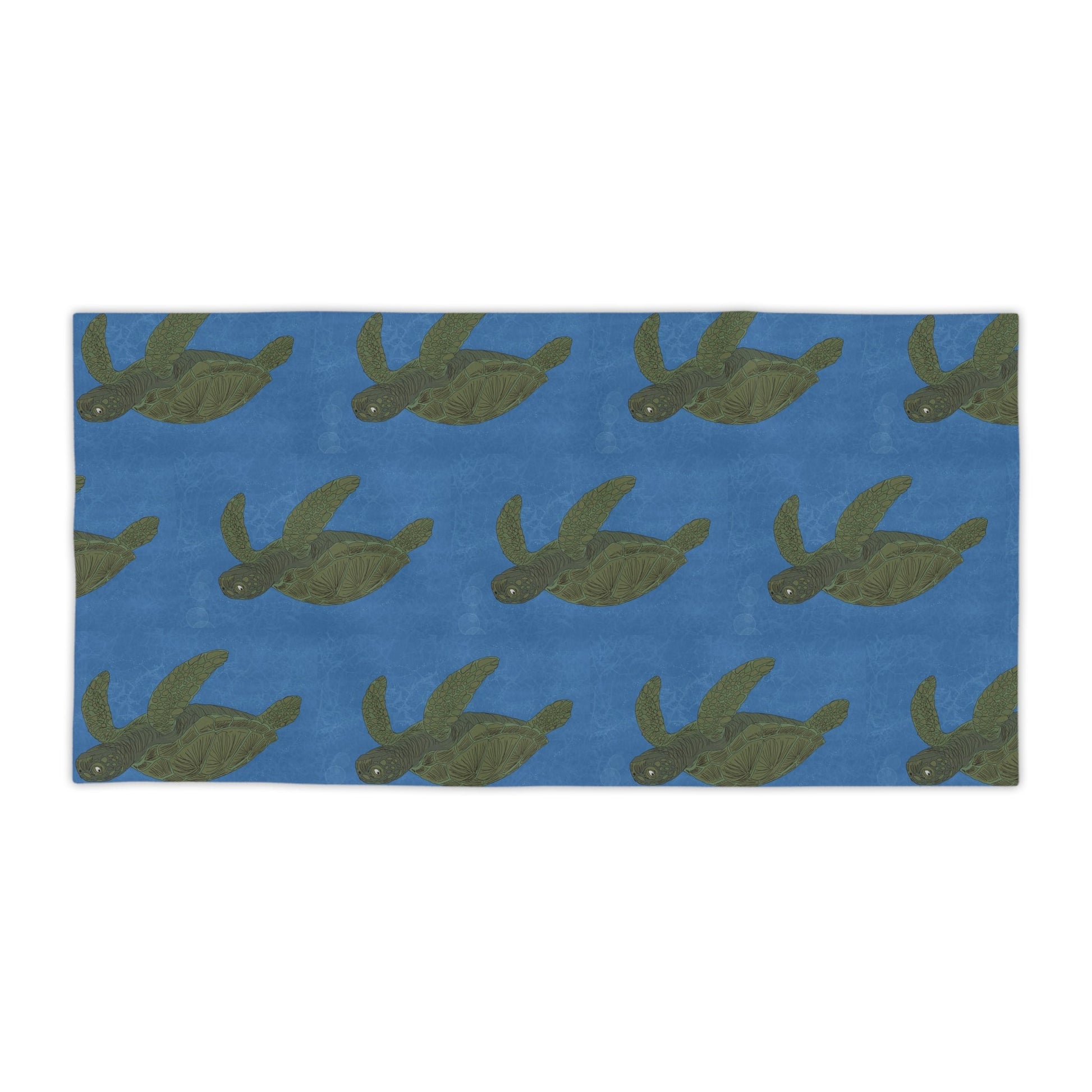 Sea Turtle Beach Towel — Marine Life Nautical Summer Towel - Atlas of Imaginary Worlds