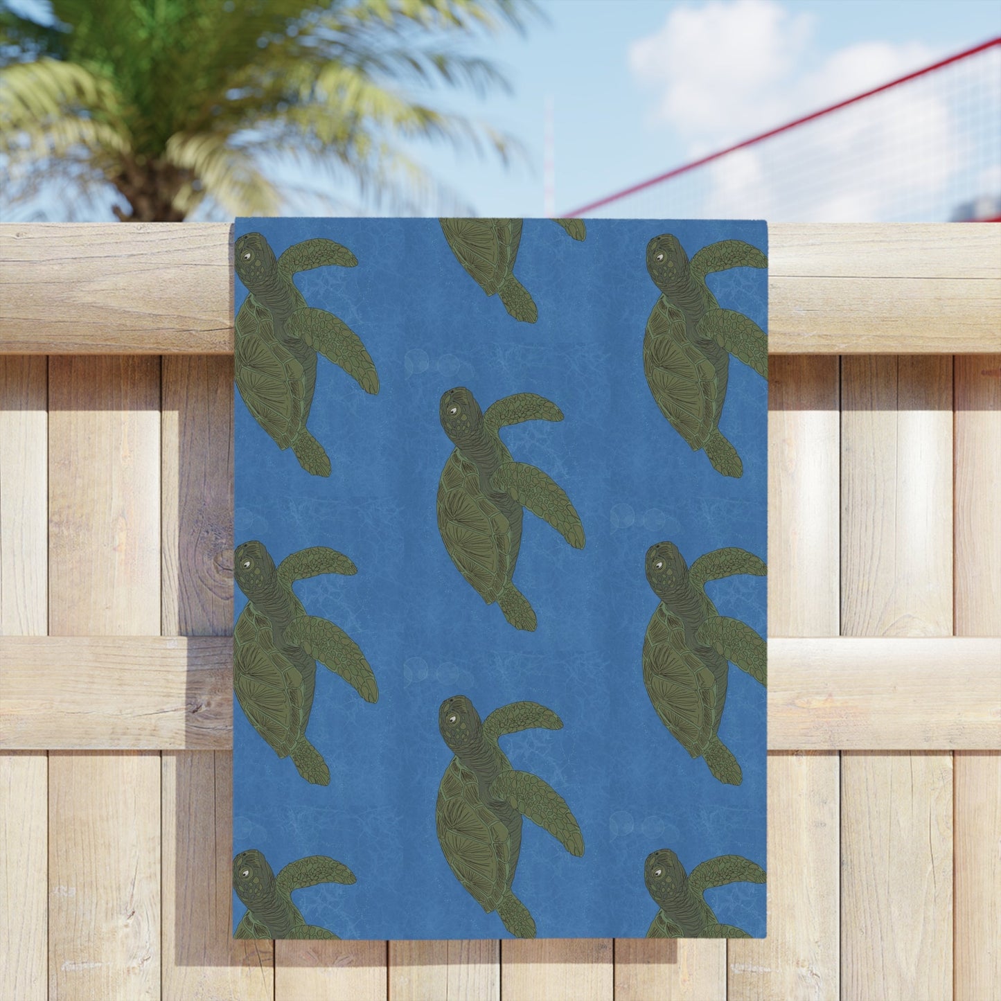 Sea Turtle Beach Towel — Marine Life Nautical Summer Towel - Atlas of Imaginary Worlds