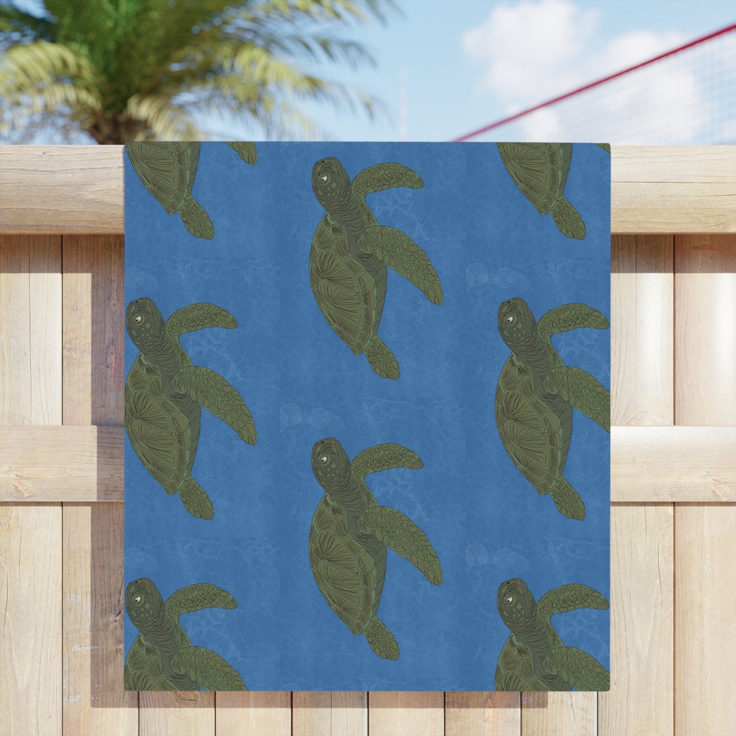 Sea Turtle Beach Towel — Marine Life Nautical Summer Towel - Atlas of Imaginary Worlds