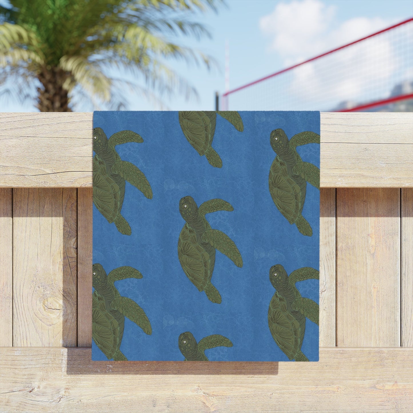 Sea Turtle Beach Towel — Marine Life Nautical Summer Towel - Atlas of Imaginary Worlds