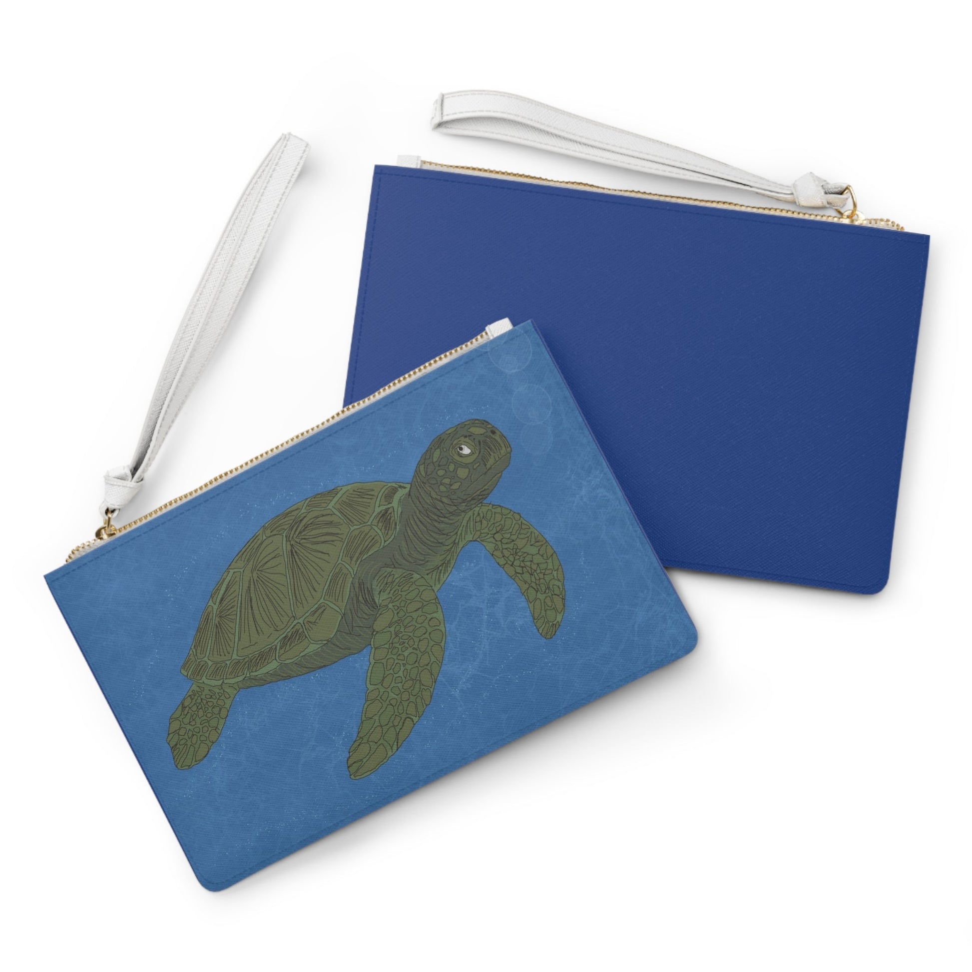 Sea Turtle Clutch Bag — Blue Ocean Wristlet Purse - Atlas of Imaginary Worlds