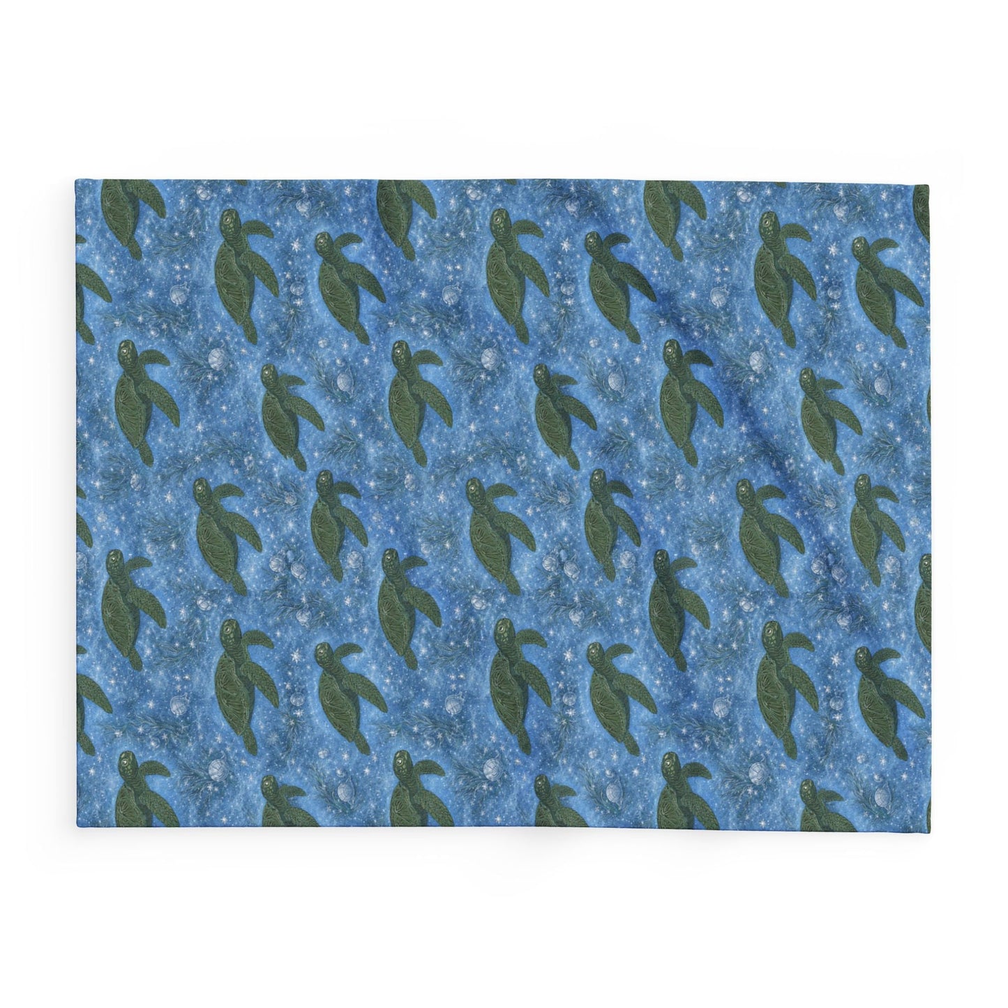 Sea Turtle Fleece Blanket — Ocean Blue Cozy Throw for Beach Lovers & Gifts - Atlas of Imaginary Worlds