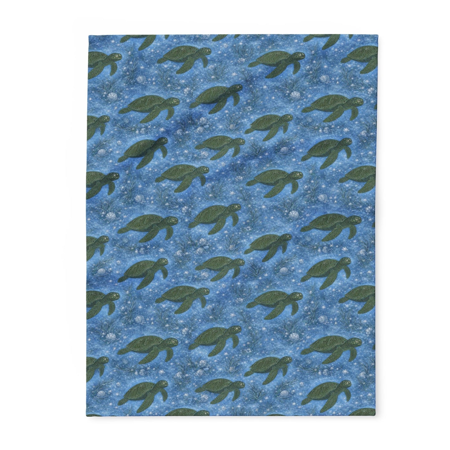 Sea Turtle Fleece Blanket — Ocean Blue Cozy Throw for Beach Lovers & Gifts - Atlas of Imaginary Worlds
