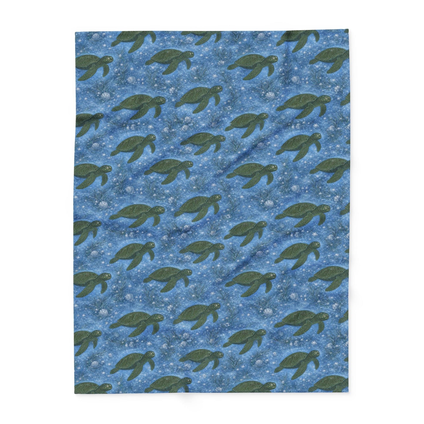 Sea Turtle Fleece Blanket — Ocean Blue Cozy Throw for Beach Lovers & Gifts - Atlas of Imaginary Worlds
