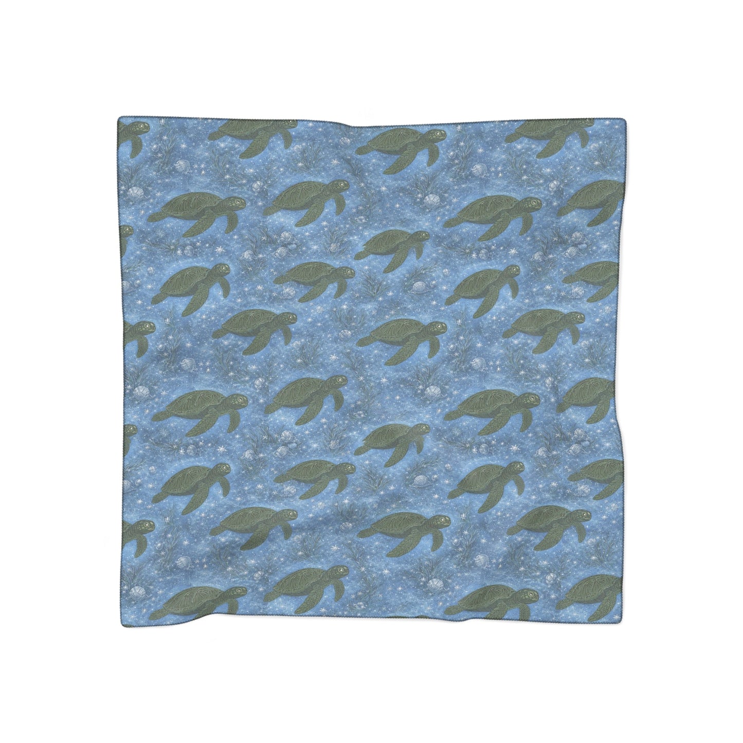 Sea Turtle Pattern Scarf — Blue Ocean Swim Marine Wildlife Fashion Accessory - Atlas of Imaginary Worlds