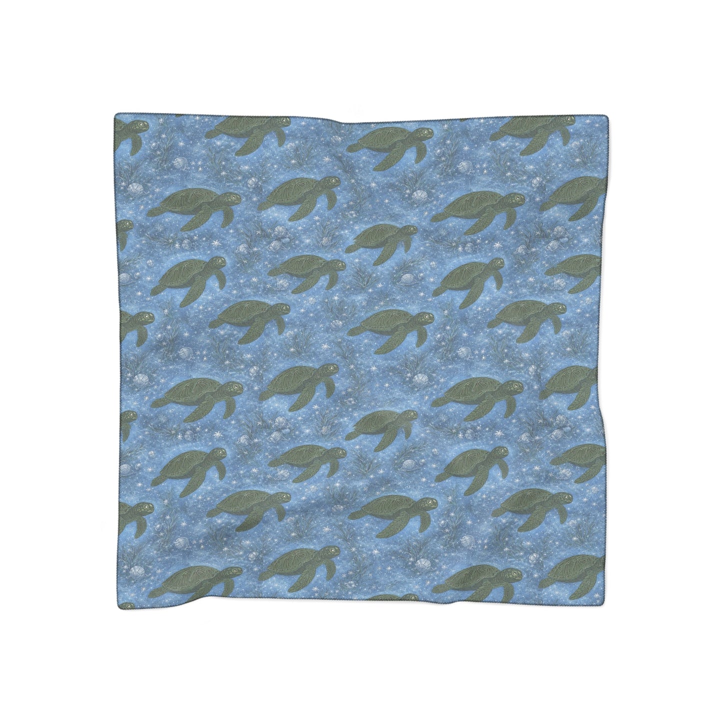 Sea Turtle Pattern Scarf — Blue Ocean Swim Marine Wildlife Fashion Accessory - Atlas of Imaginary Worlds