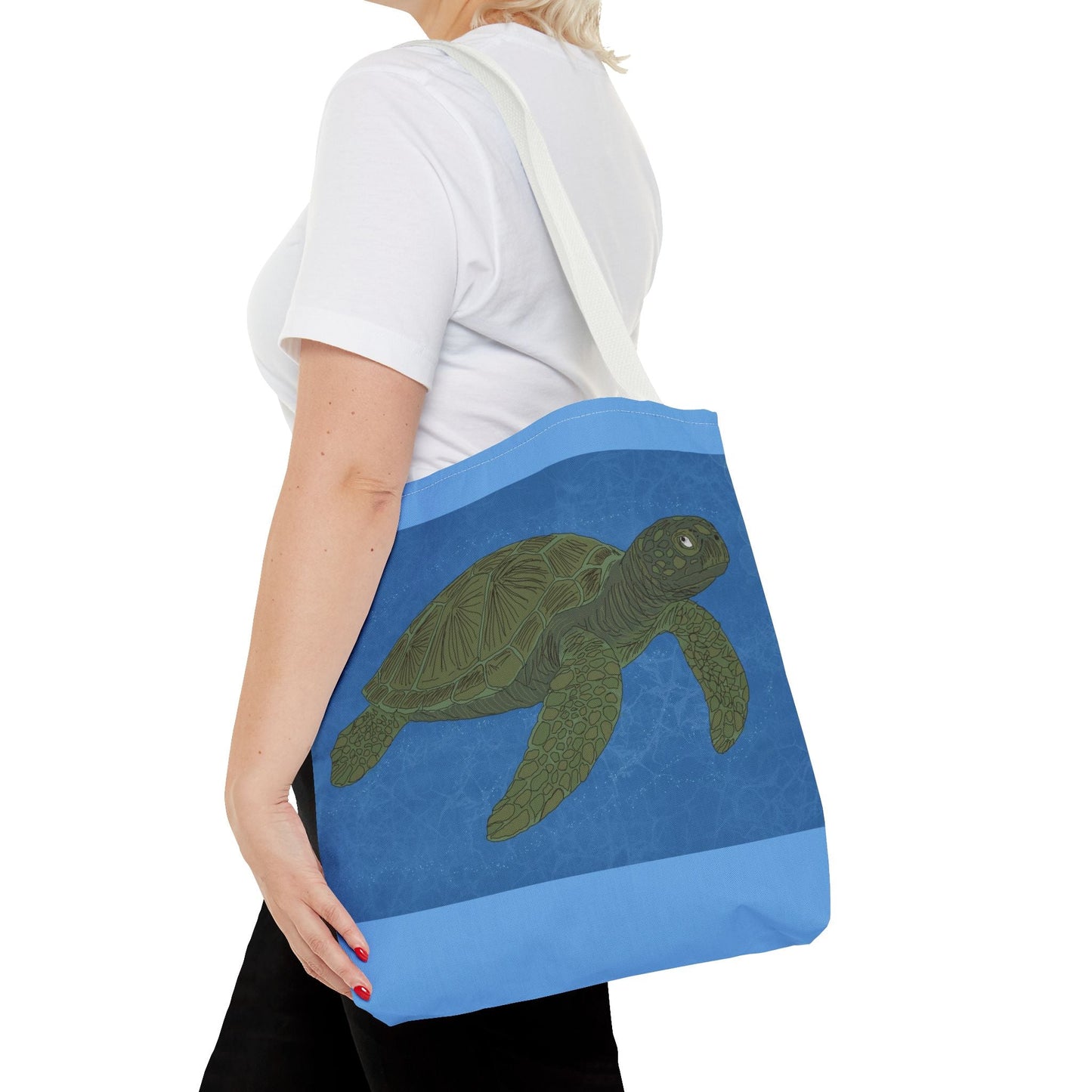 Sea Turtle Tote Bag — Ocean Blue AOP Beach Shopper - Atlas of Imaginary Worlds