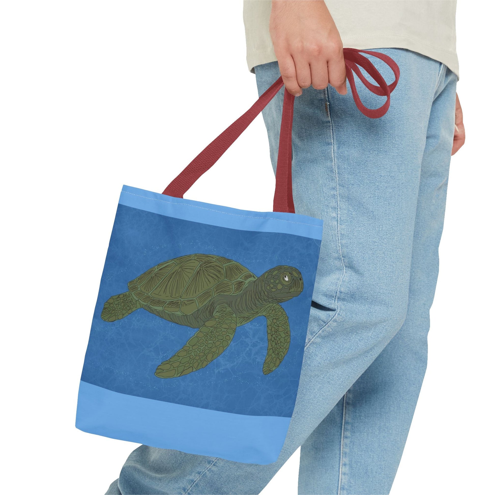 Sea Turtle Tote Bag — Ocean Blue AOP Beach Shopper - Atlas of Imaginary Worlds