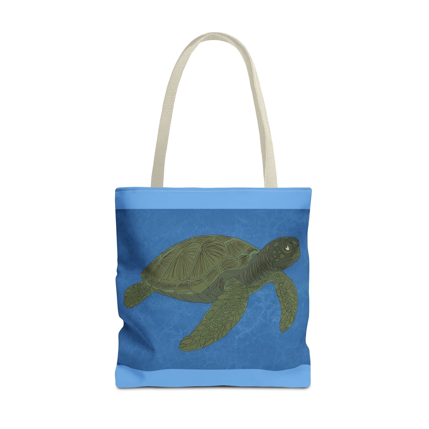 Sea Turtle Tote Bag — Ocean Blue AOP Beach Shopper - Atlas of Imaginary Worlds
