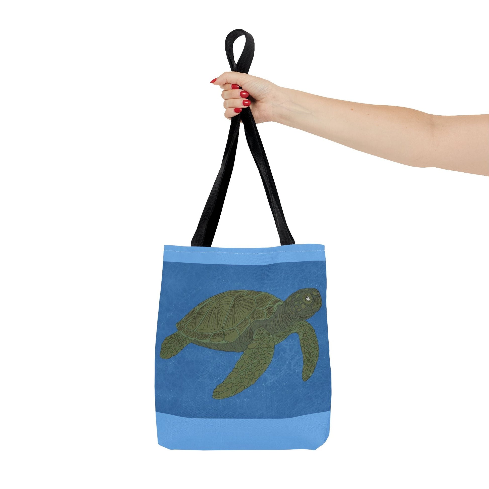 Sea Turtle Tote Bag — Ocean Blue AOP Beach Shopper - Atlas of Imaginary Worlds