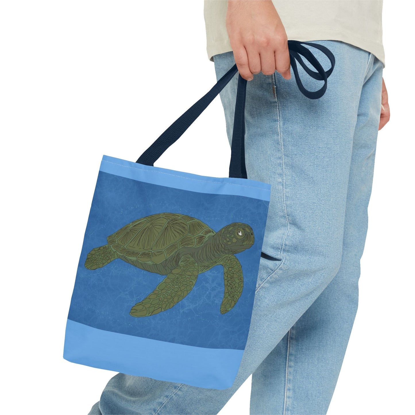 Sea Turtle Tote Bag — Ocean Blue AOP Beach Shopper - Atlas of Imaginary Worlds