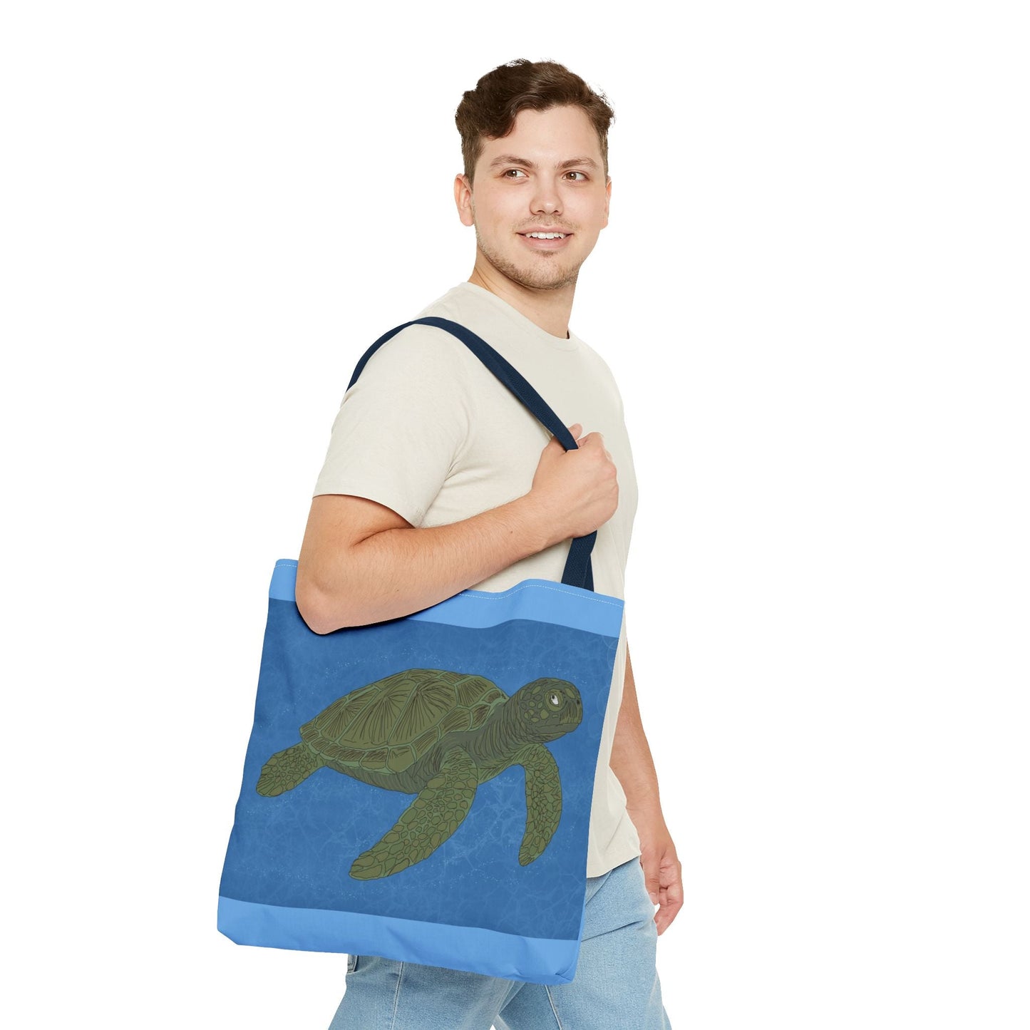Sea Turtle Tote Bag — Ocean Blue AOP Beach Shopper - Atlas of Imaginary Worlds