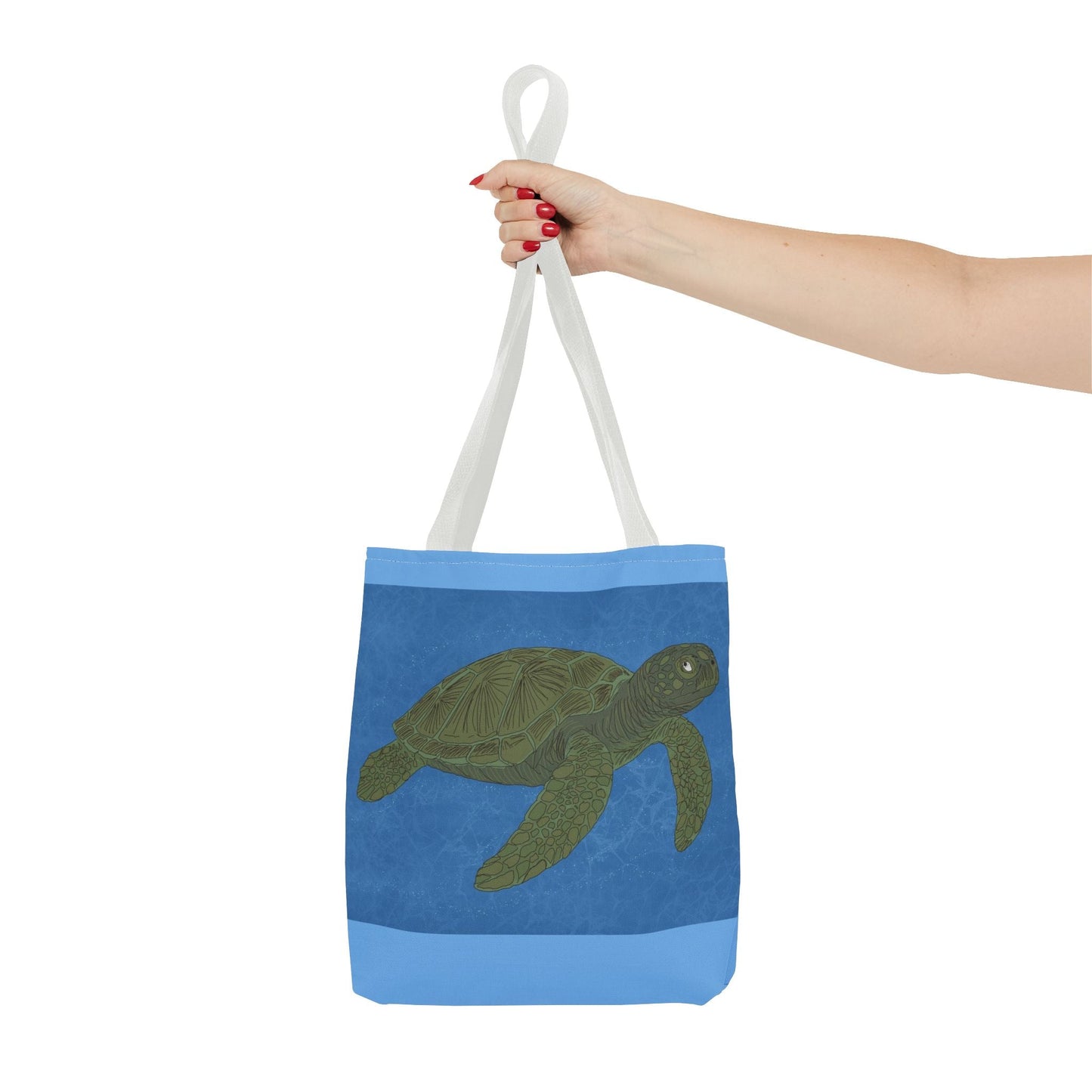 Sea Turtle Tote Bag — Ocean Blue AOP Beach Shopper - Atlas of Imaginary Worlds