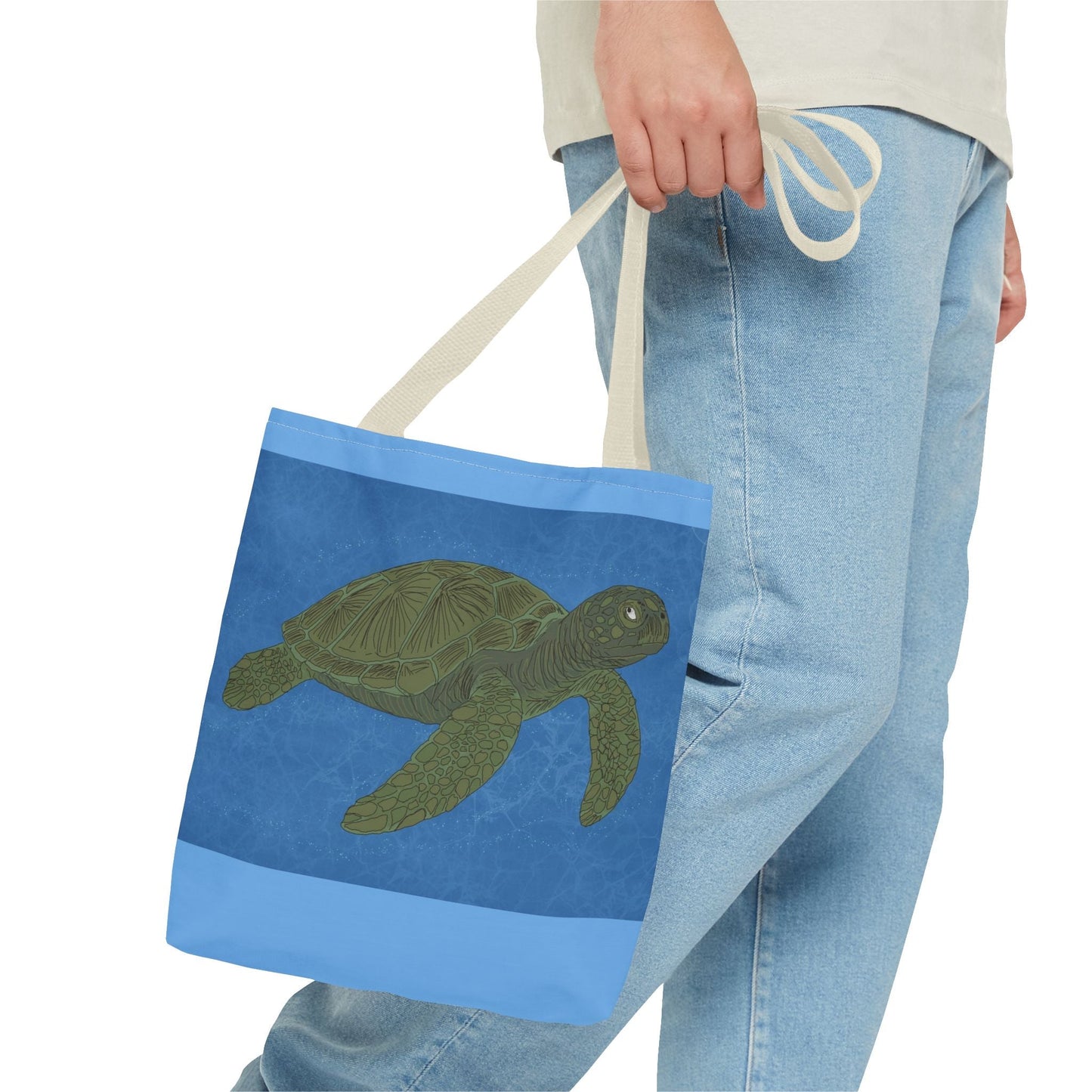 Sea Turtle Tote Bag — Ocean Blue AOP Beach Shopper - Atlas of Imaginary Worlds