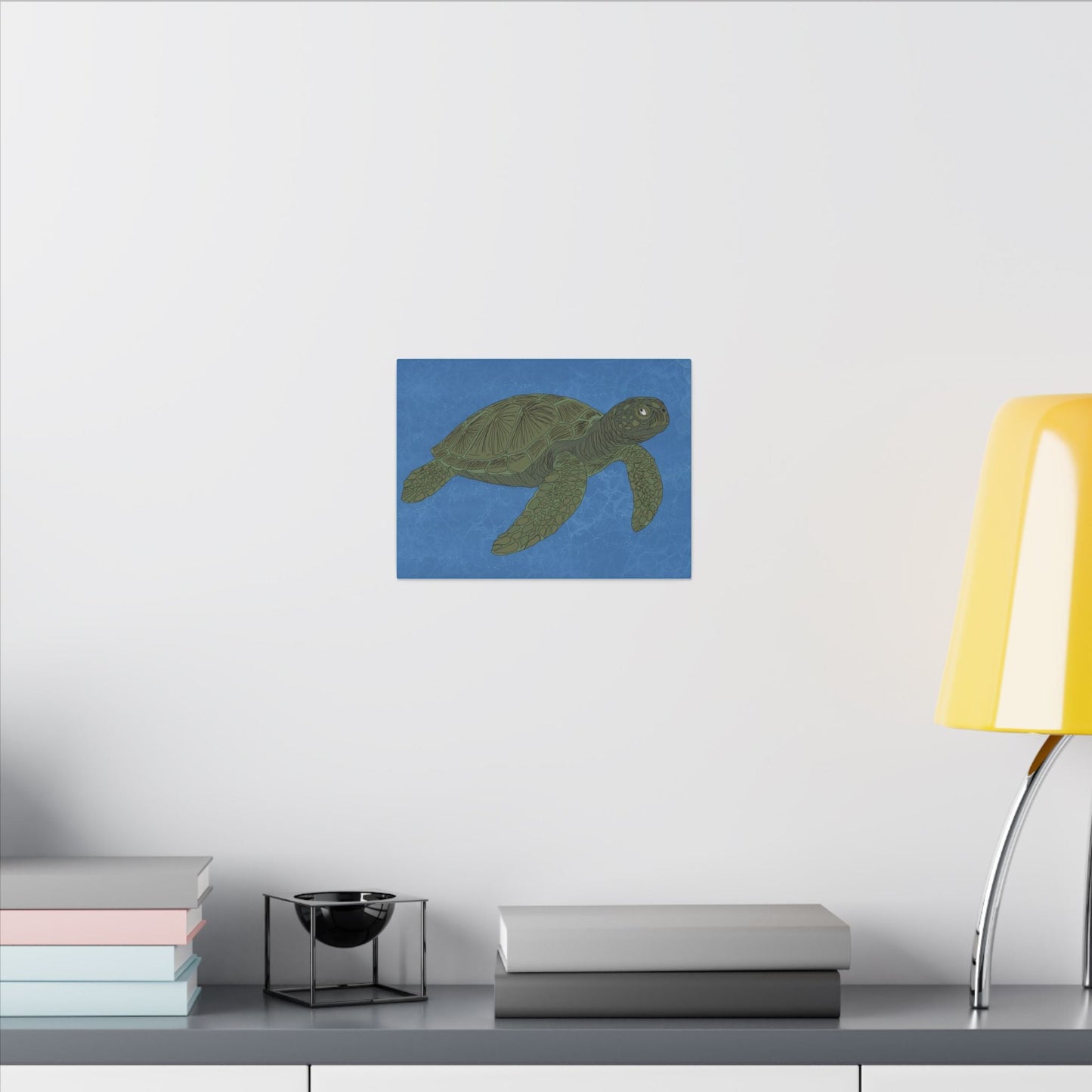 Sea Turtle Wall Art Canvas — Green Turtle Ocean Print - Atlas of Imaginary Worlds