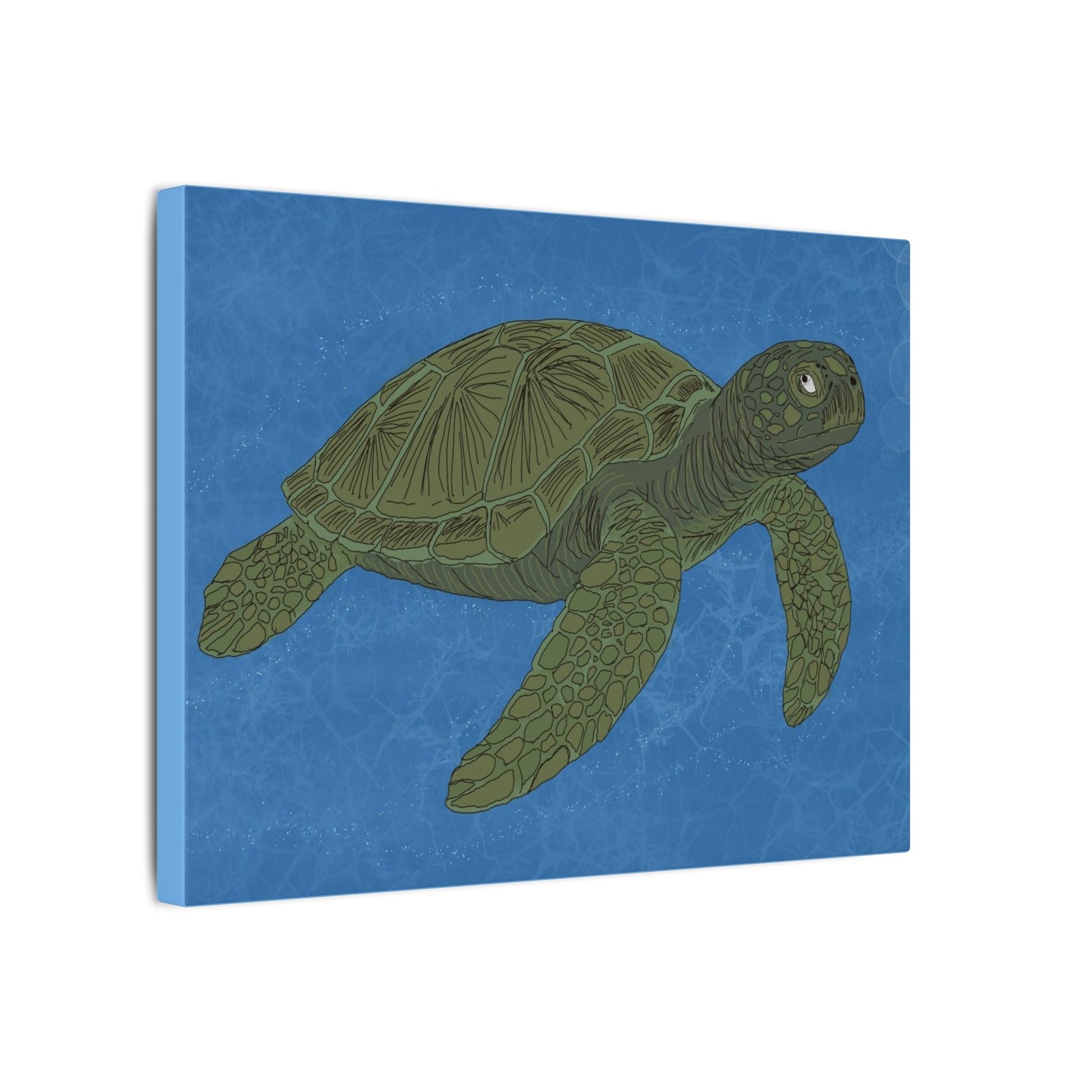 Sea Turtle Wall Art Canvas — Green Turtle Ocean Print - Atlas of Imaginary Worlds