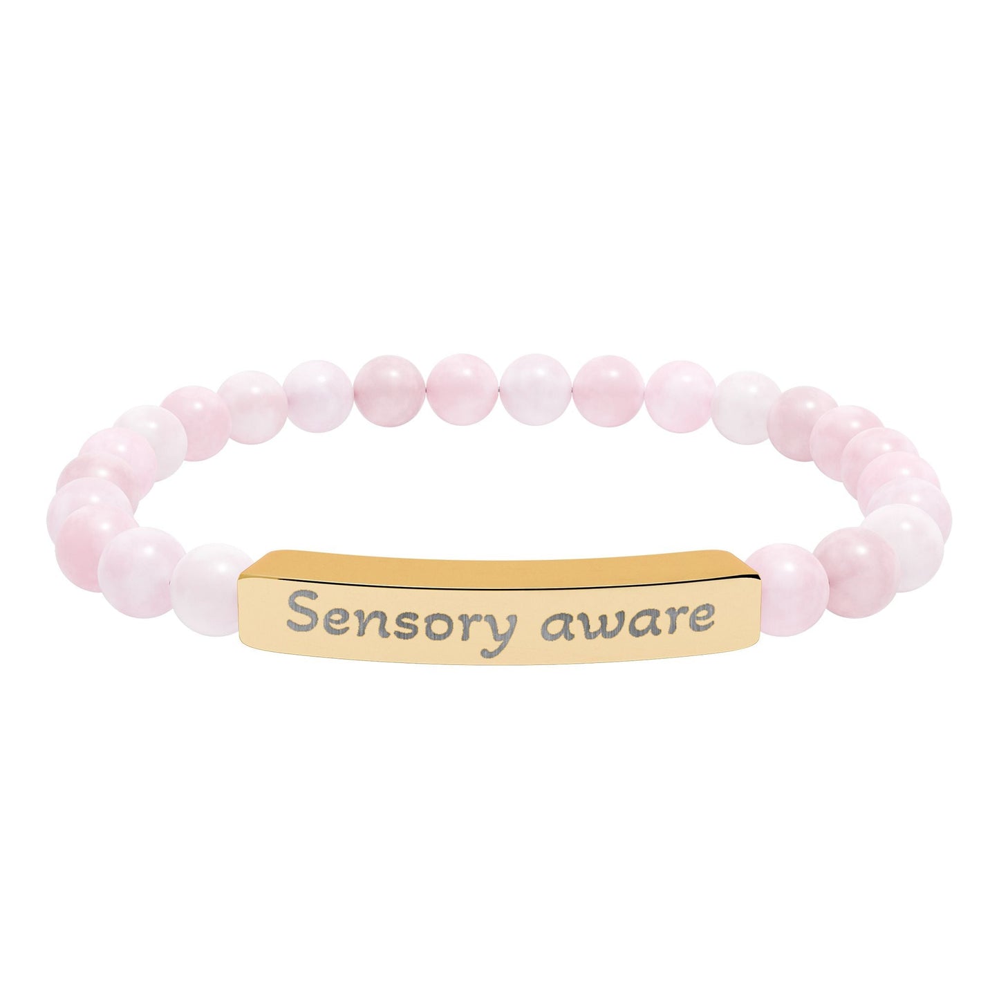 'Sensory aware' - Engraved Natural Stone Bar Bracelet - Atlas of Imaginary Worlds
