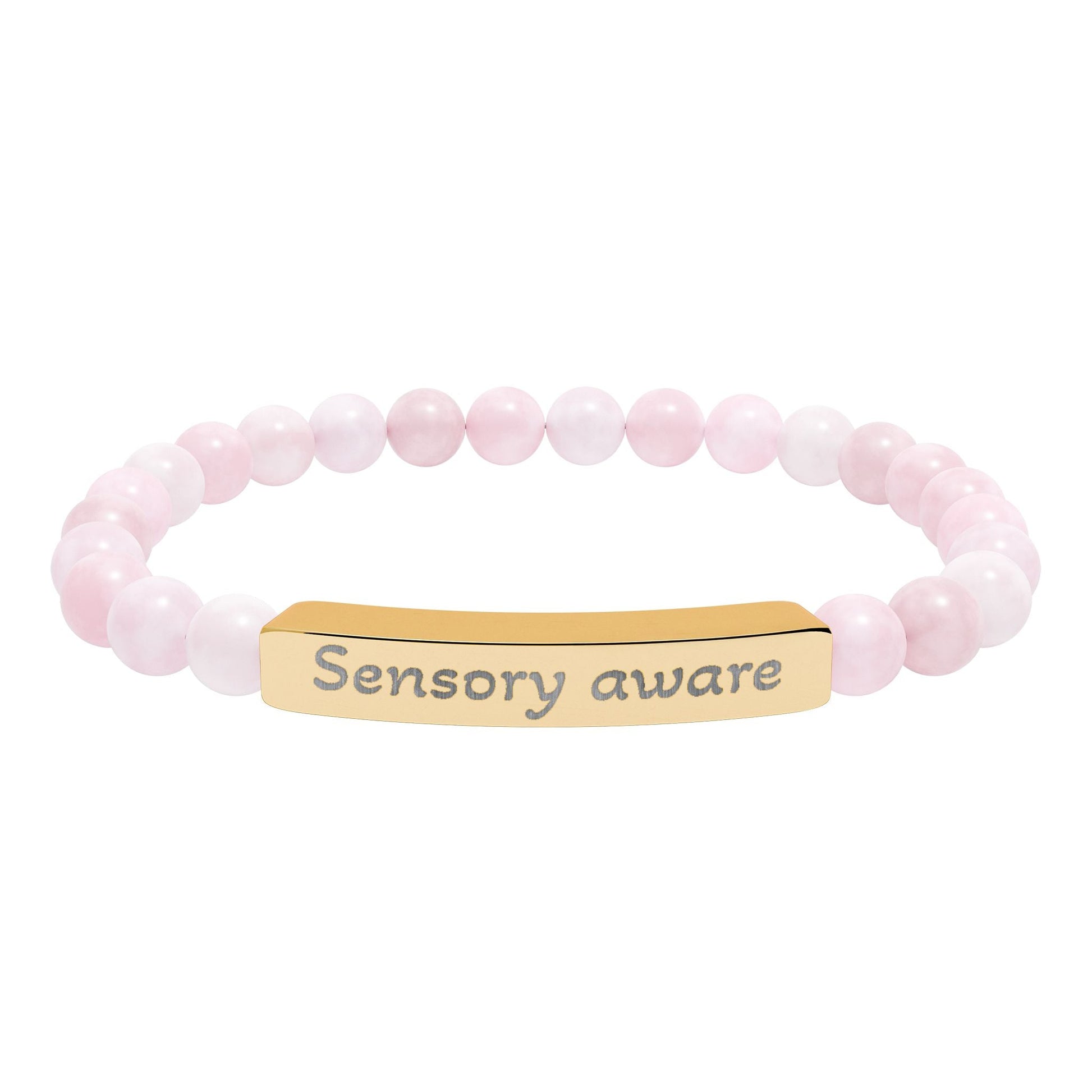 'Sensory aware' - Engraved Natural Stone Bar Bracelet - Atlas of Imaginary Worlds