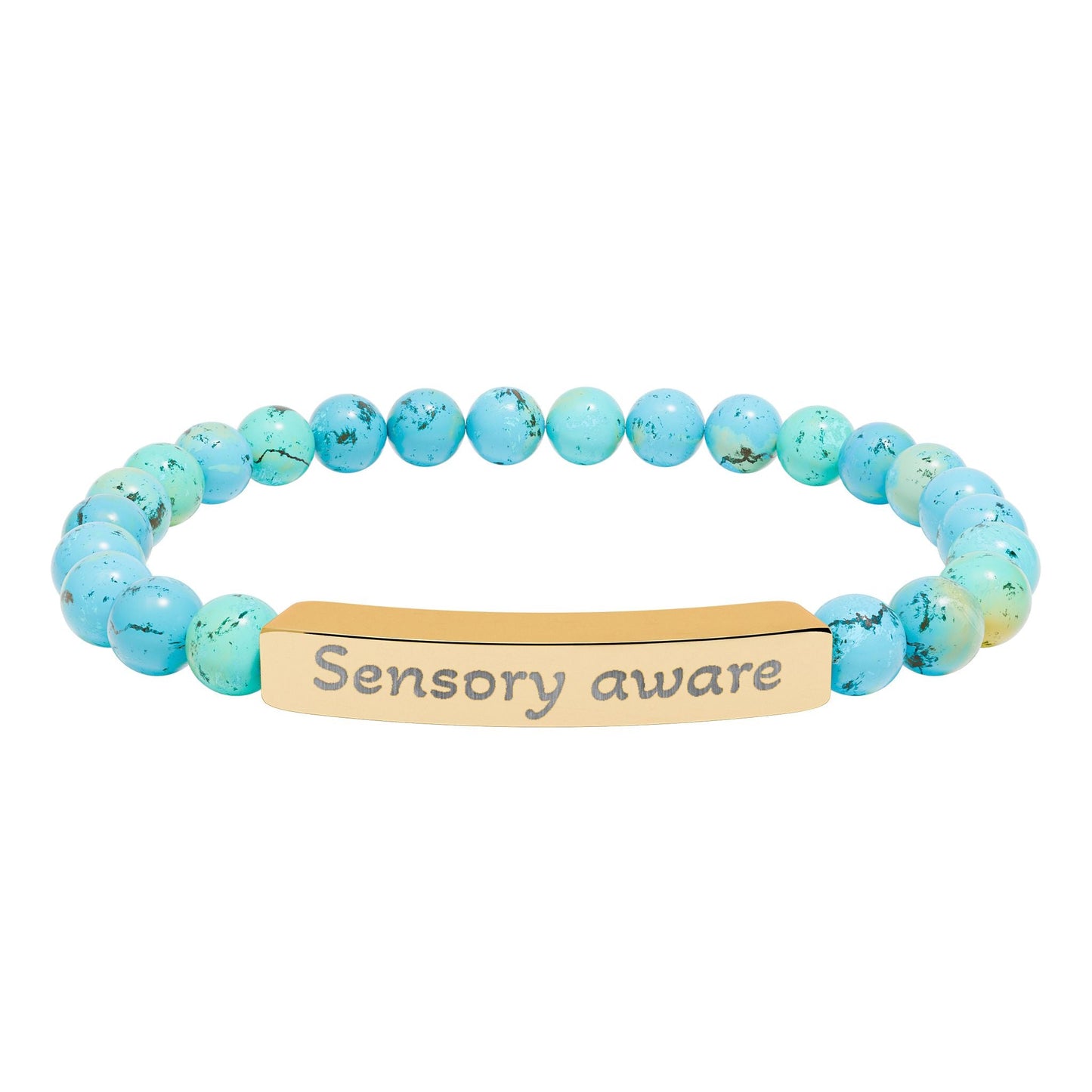 'Sensory aware' - Engraved Natural Stone Bar Bracelet - Atlas of Imaginary Worlds