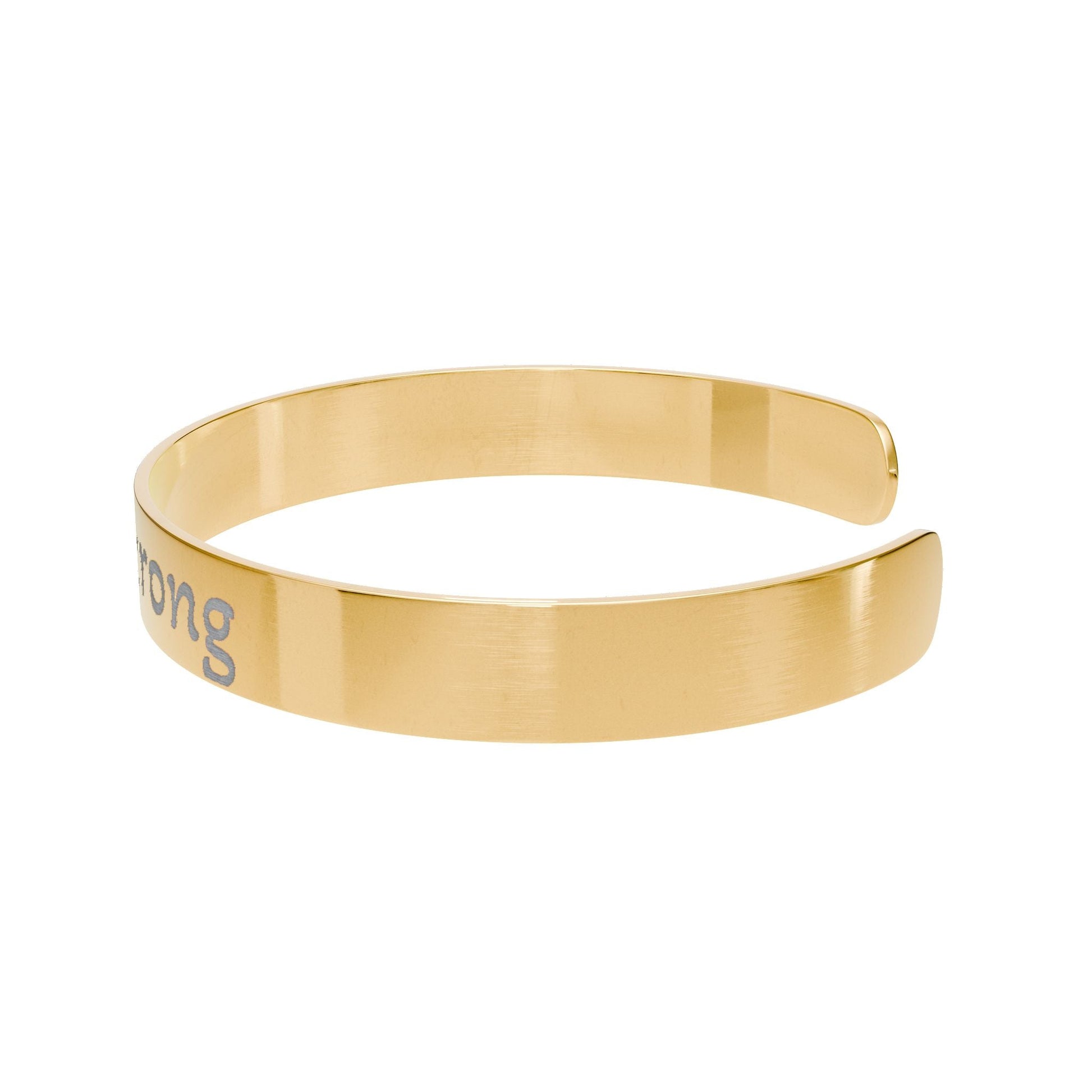 "Signal Strong" - Gold Engraved Cuff Bracelet - Atlas of Imaginary Worlds