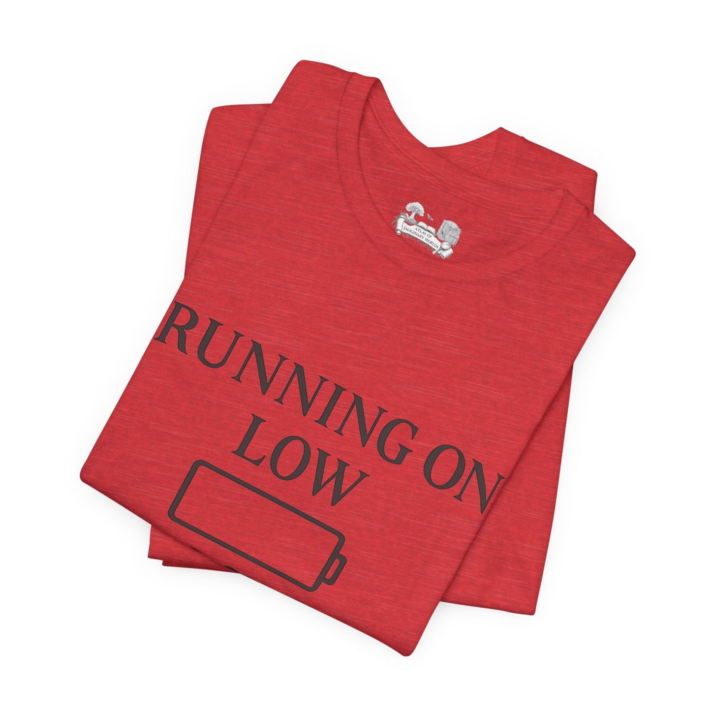 T-Shirt — "Running on Low Social Battery, Please Stand By" Graphic Tee - Atlas of Imaginary Worlds