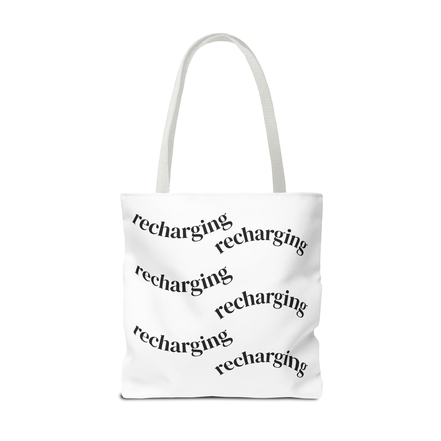 Tote Bag — "Running on Low Social Battery / Recharging" Printed Canvas Tote - Atlas of Imaginary Worlds