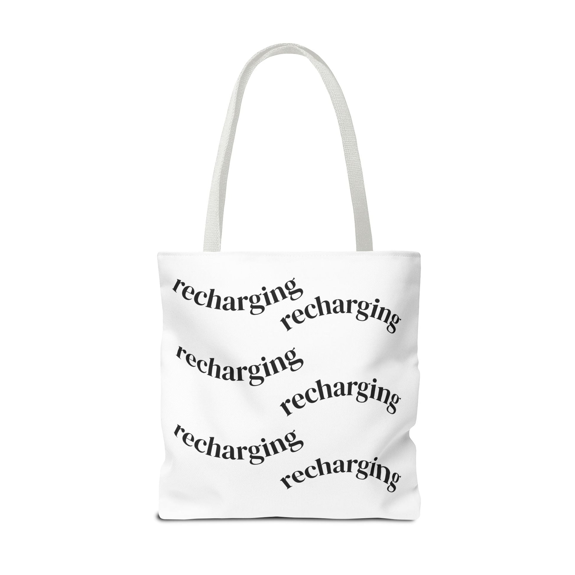 Tote Bag — "Running on Low Social Battery / Recharging" Printed Canvas Tote - Atlas of Imaginary Worlds