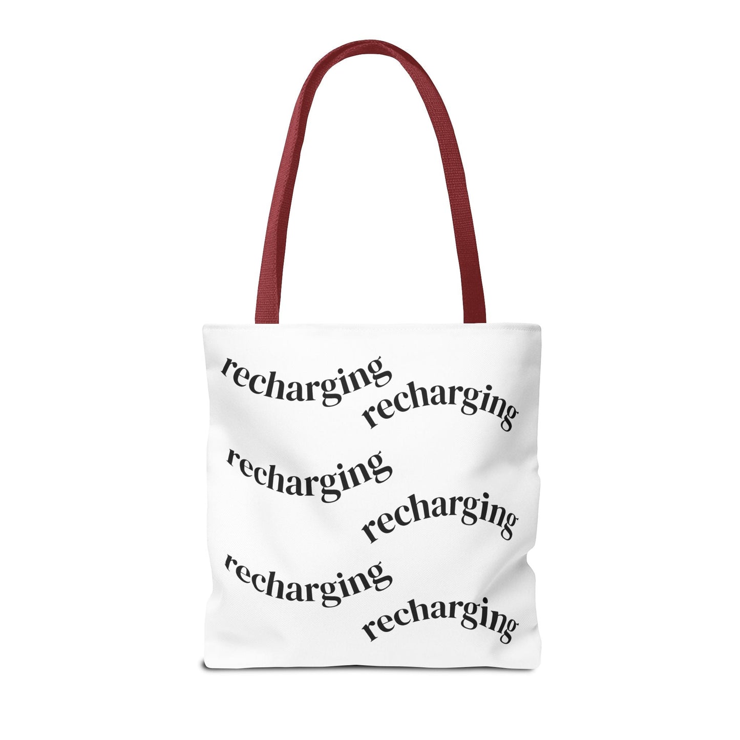 Tote Bag — "Running on Low Social Battery / Recharging" Printed Canvas Tote - Atlas of Imaginary Worlds