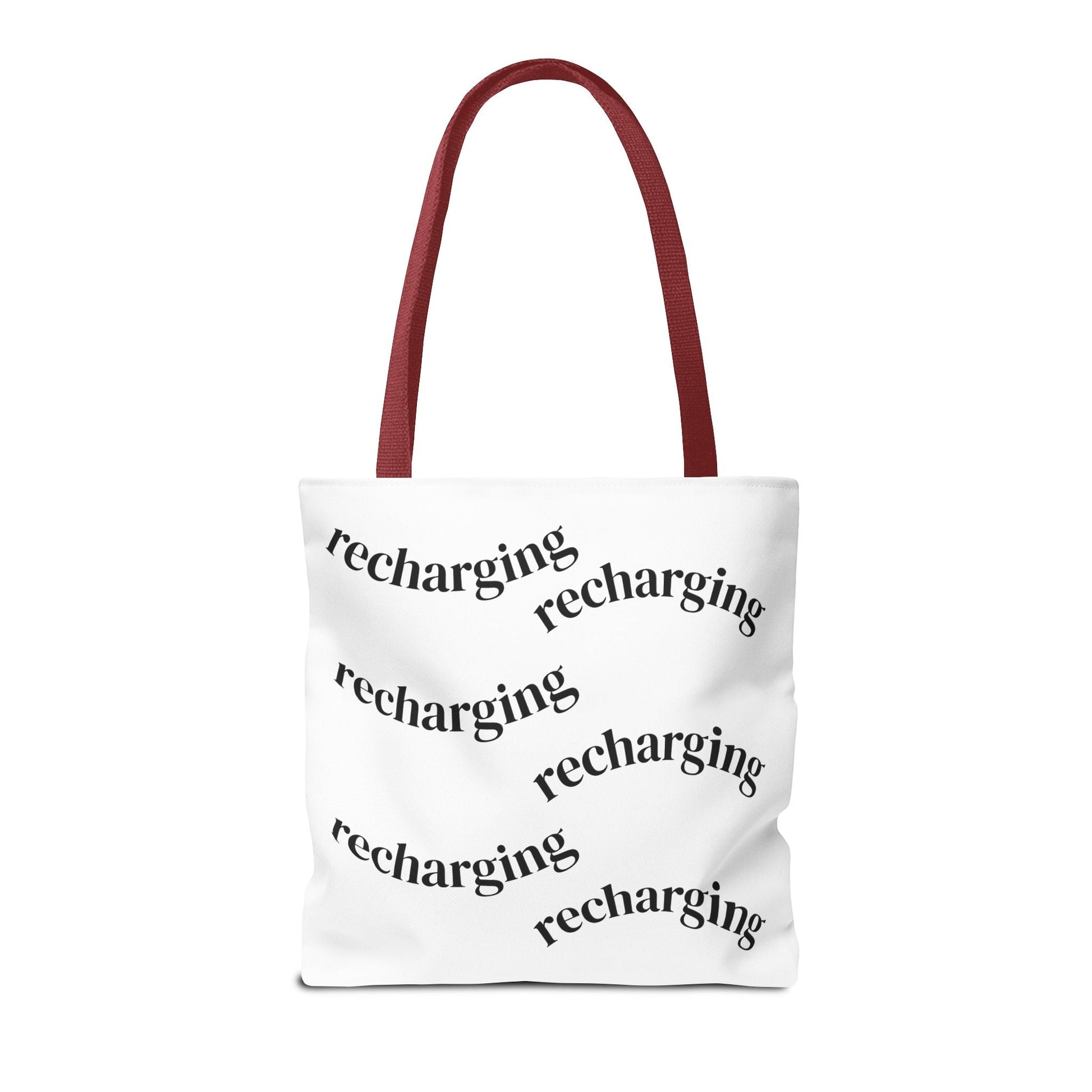 Tote Bag — "Running on Low Social Battery / Recharging" Printed Canvas Tote - Atlas of Imaginary Worlds