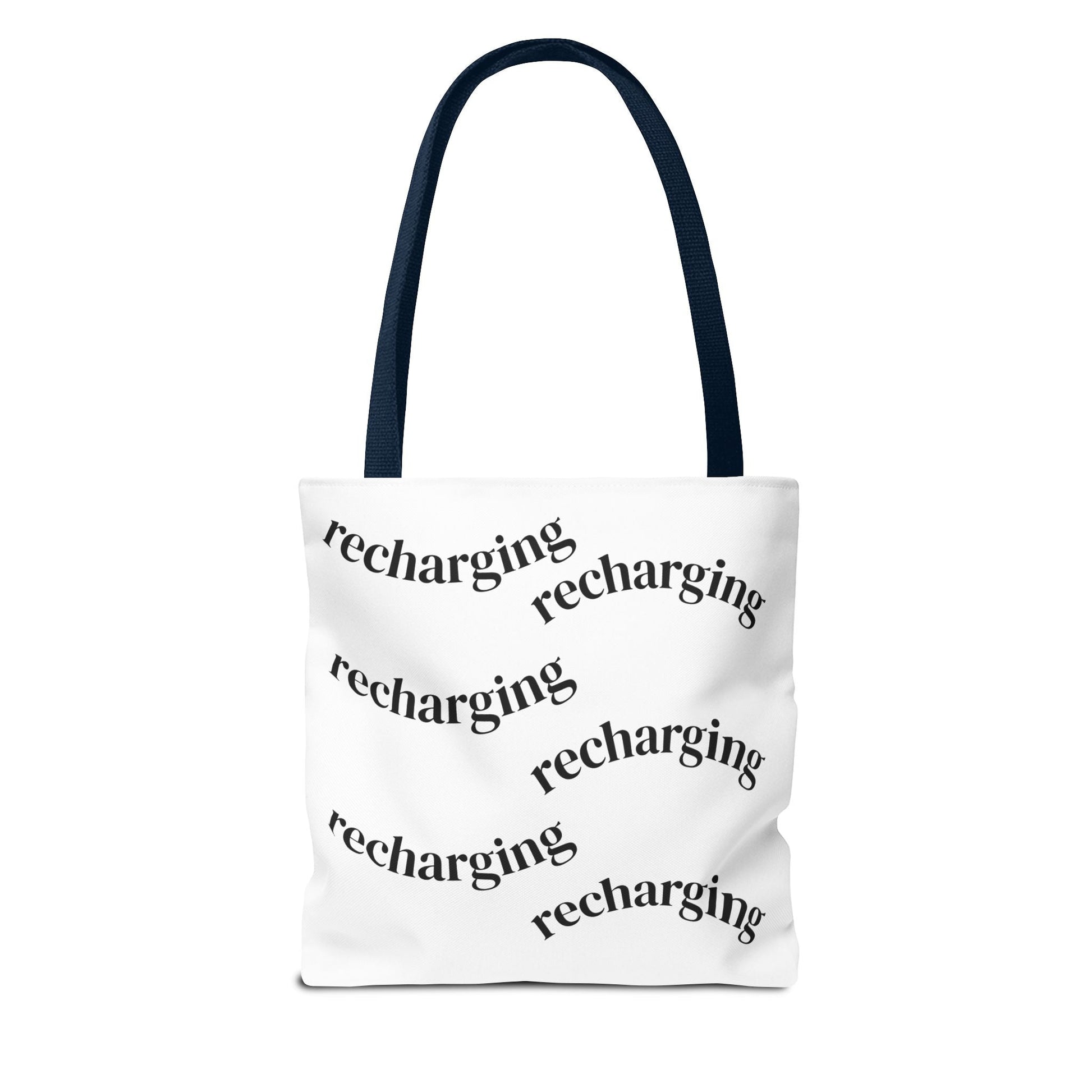Tote Bag — "Running on Low Social Battery / Recharging" Printed Canvas Tote - Atlas of Imaginary Worlds