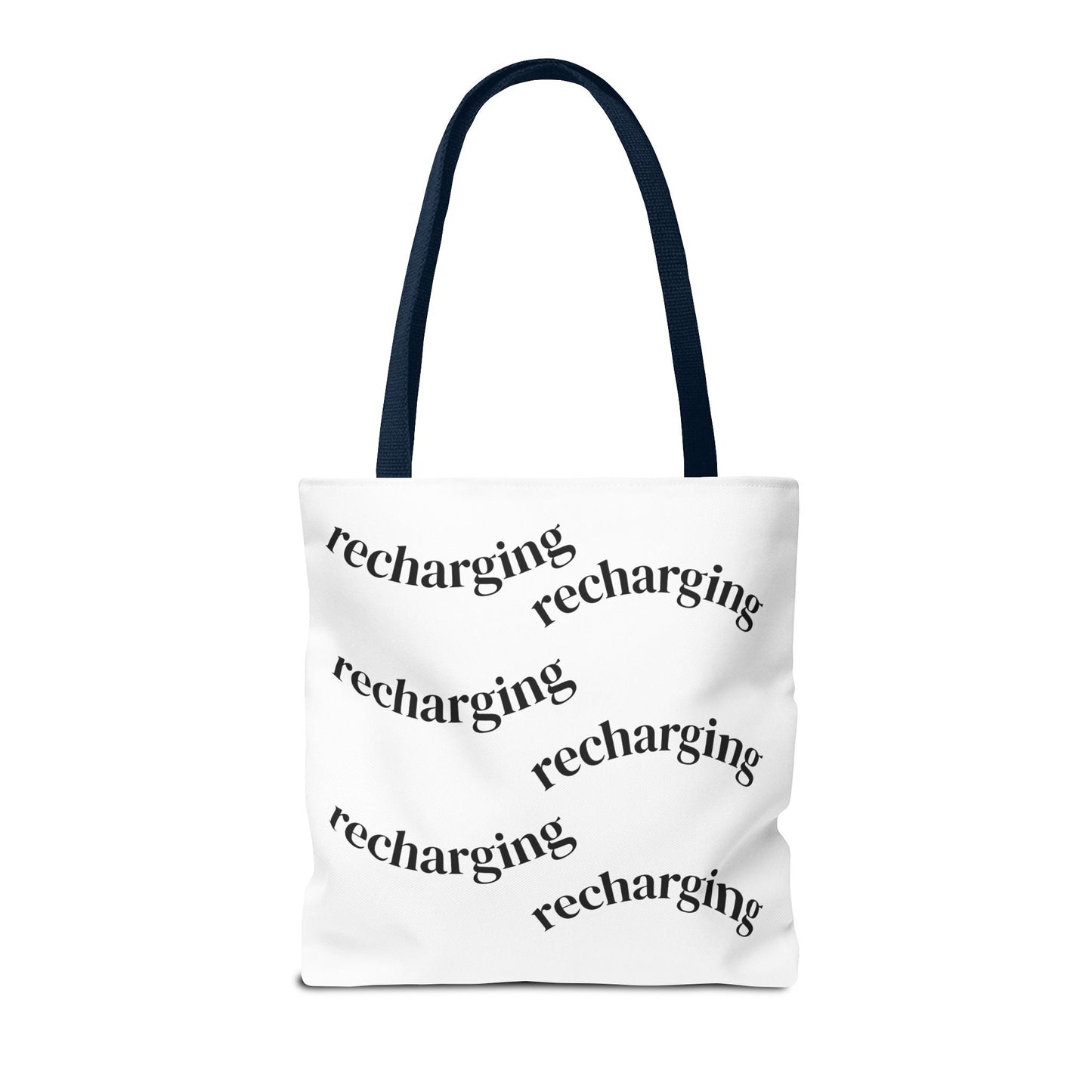 Tote Bag — "Running on Low Social Battery / Recharging" Printed Canvas Tote - Atlas of Imaginary Worlds