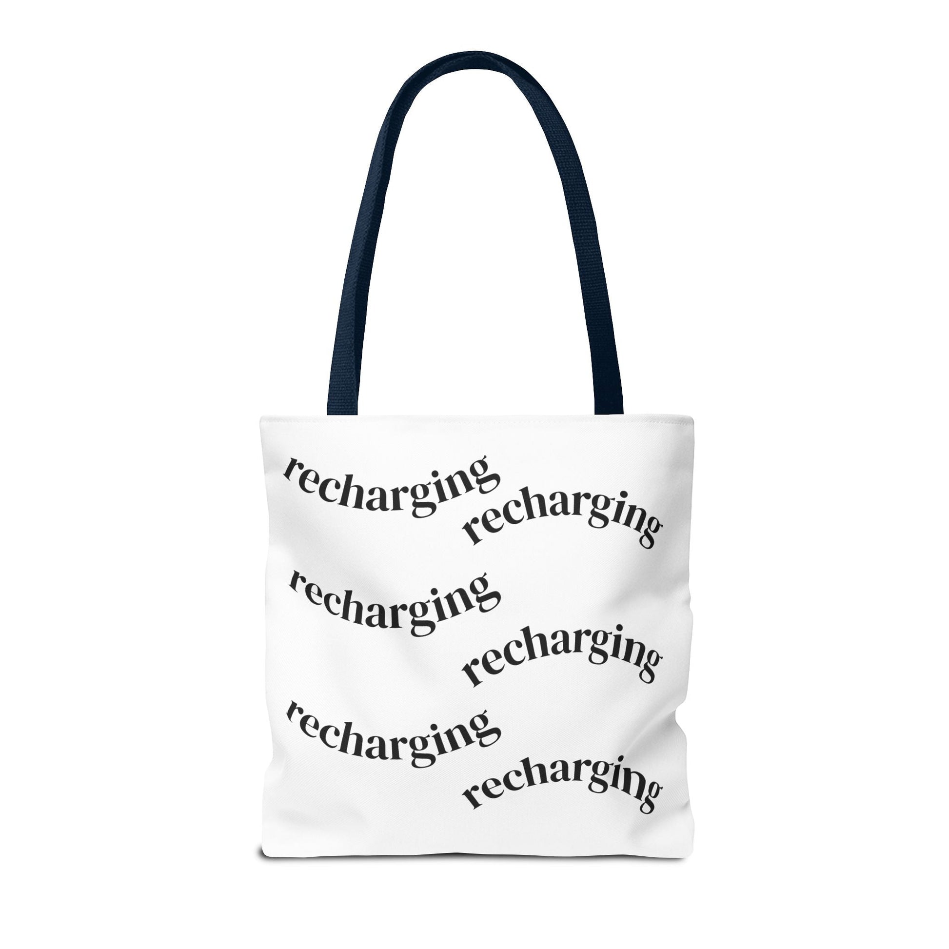 Tote Bag — "Running on Low Social Battery / Recharging" Printed Canvas Tote - Atlas of Imaginary Worlds