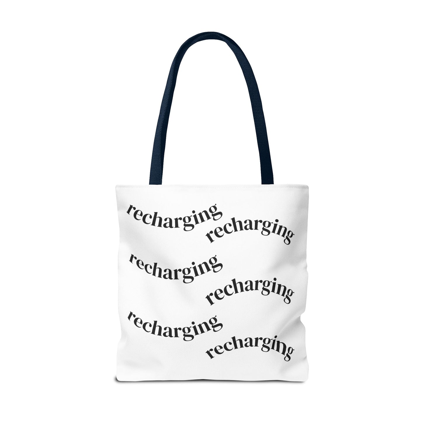 Tote Bag — "Running on Low Social Battery / Recharging" Printed Canvas Tote - Atlas of Imaginary Worlds