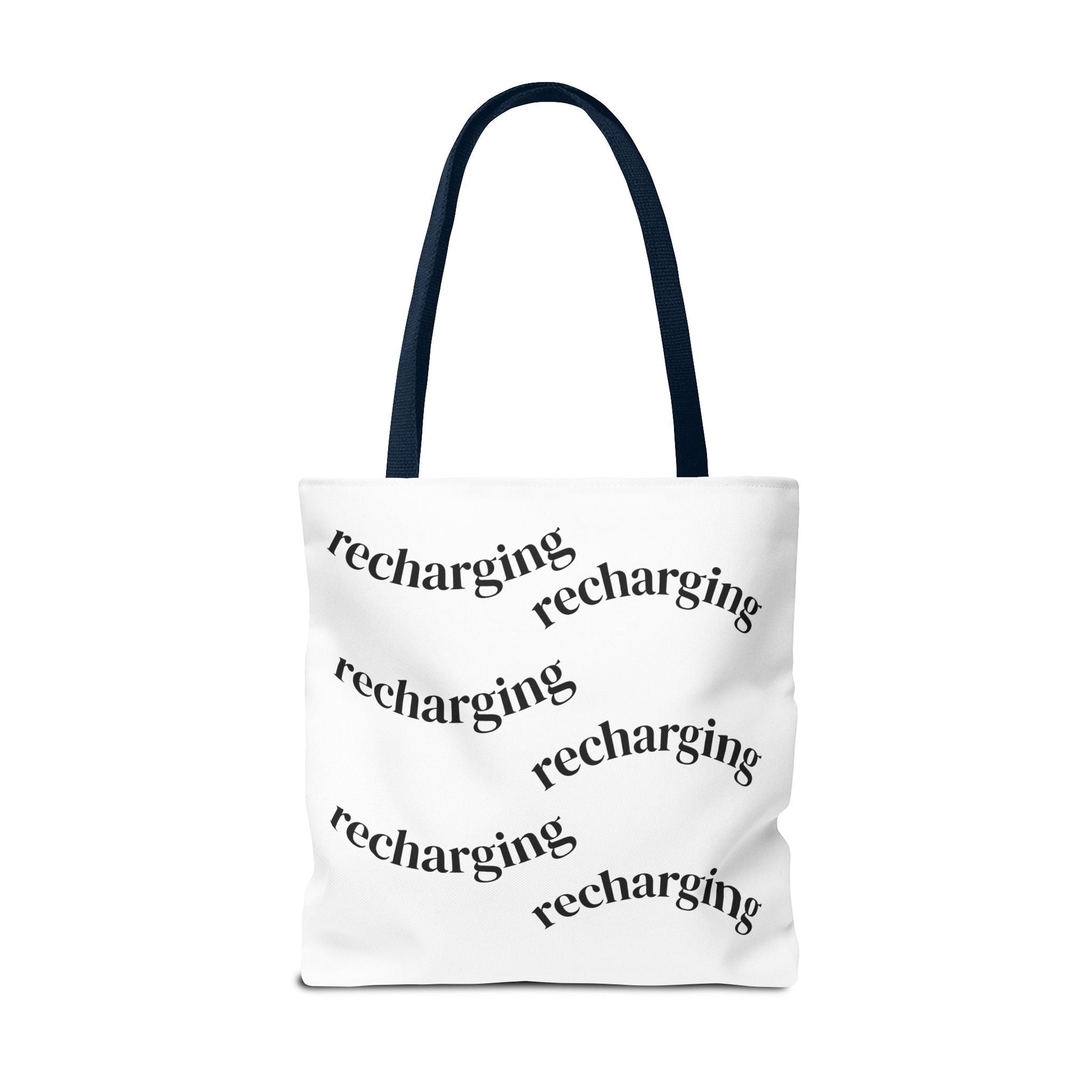 Tote Bag — "Running on Low Social Battery / Recharging" Printed Canvas Tote - Atlas of Imaginary Worlds