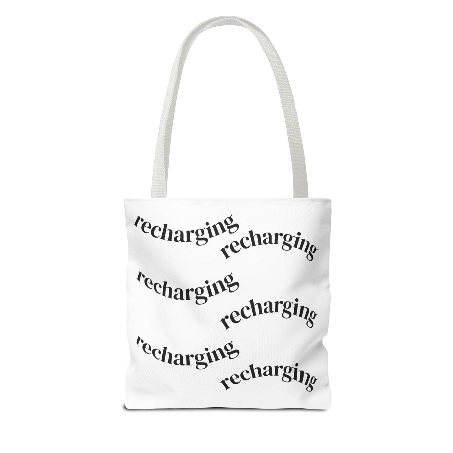 Tote Bag — "Running on Low Social Battery / Recharging" Printed Canvas Tote - Atlas of Imaginary Worlds