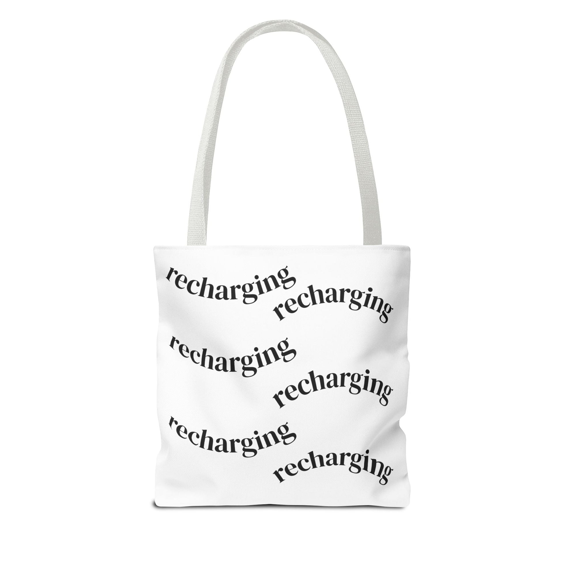 Tote Bag — "Running on Low Social Battery / Recharging" Printed Canvas Tote - Atlas of Imaginary Worlds