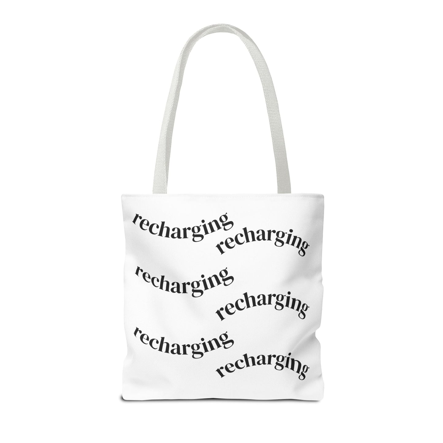 Tote Bag — "Running on Low Social Battery / Recharging" Printed Canvas Tote - Atlas of Imaginary Worlds