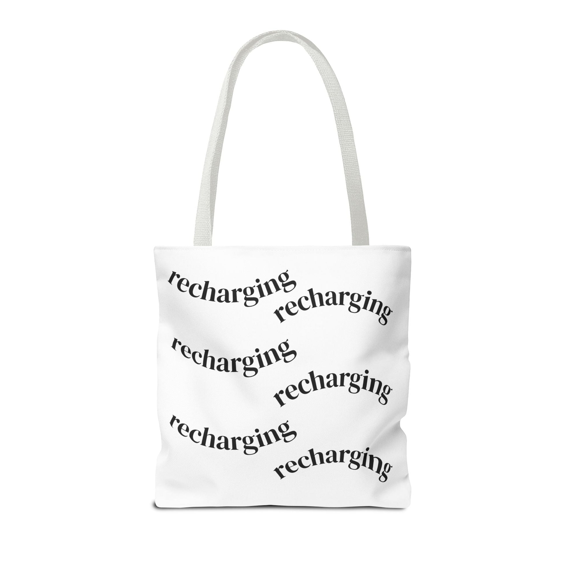 Tote Bag — "Running on Low Social Battery / Recharging" Printed Canvas Tote - Atlas of Imaginary Worlds