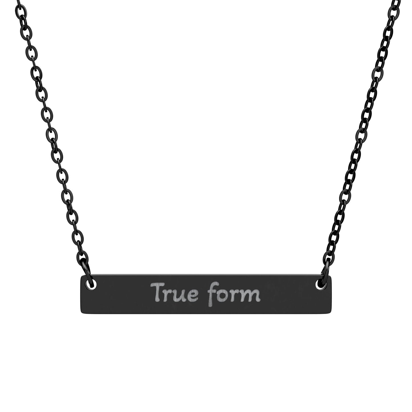 "True form" - Engraved Horizontal Bar Necklace - Atlas of Imaginary Worlds