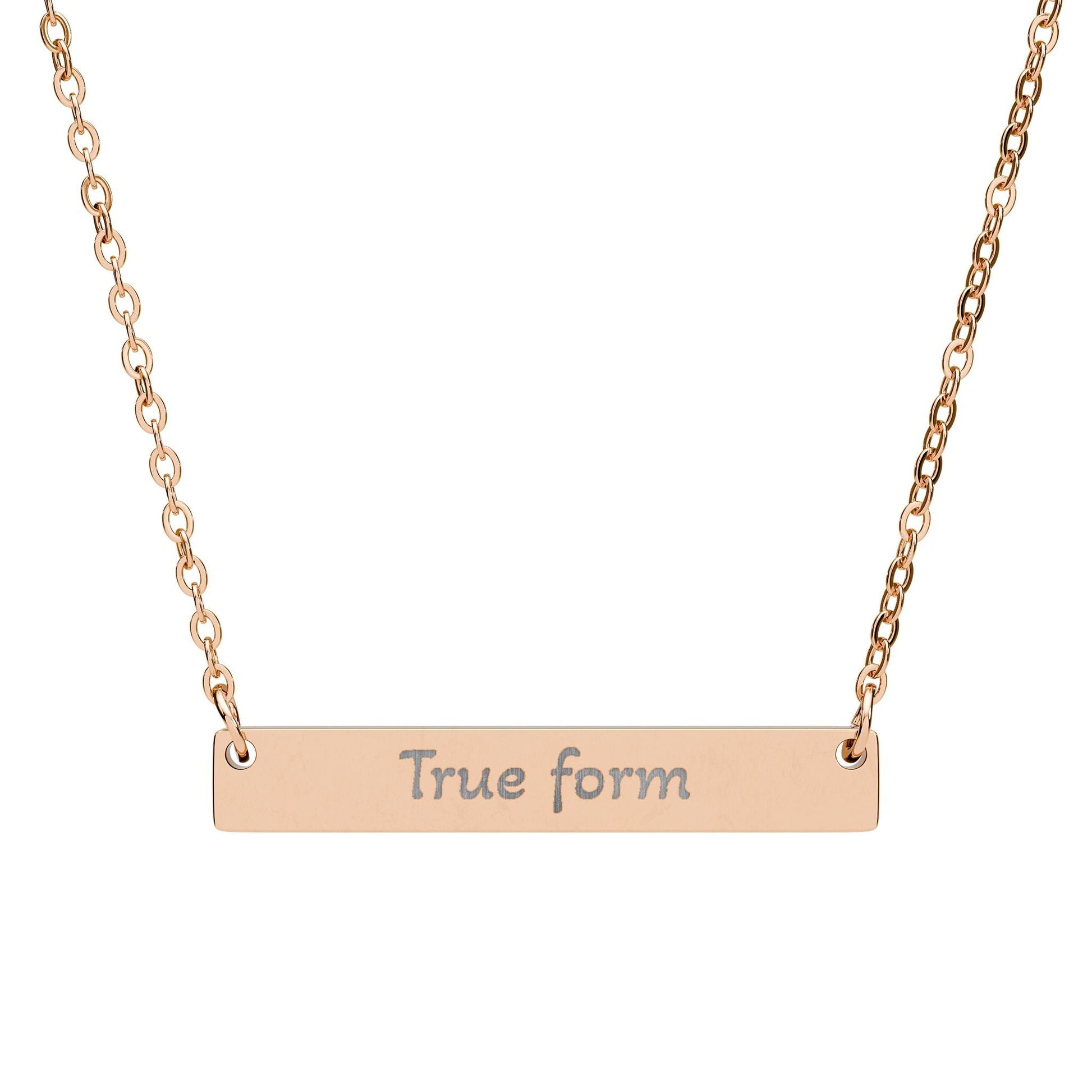 "True form" - Engraved Horizontal Bar Necklace - Atlas of Imaginary Worlds
